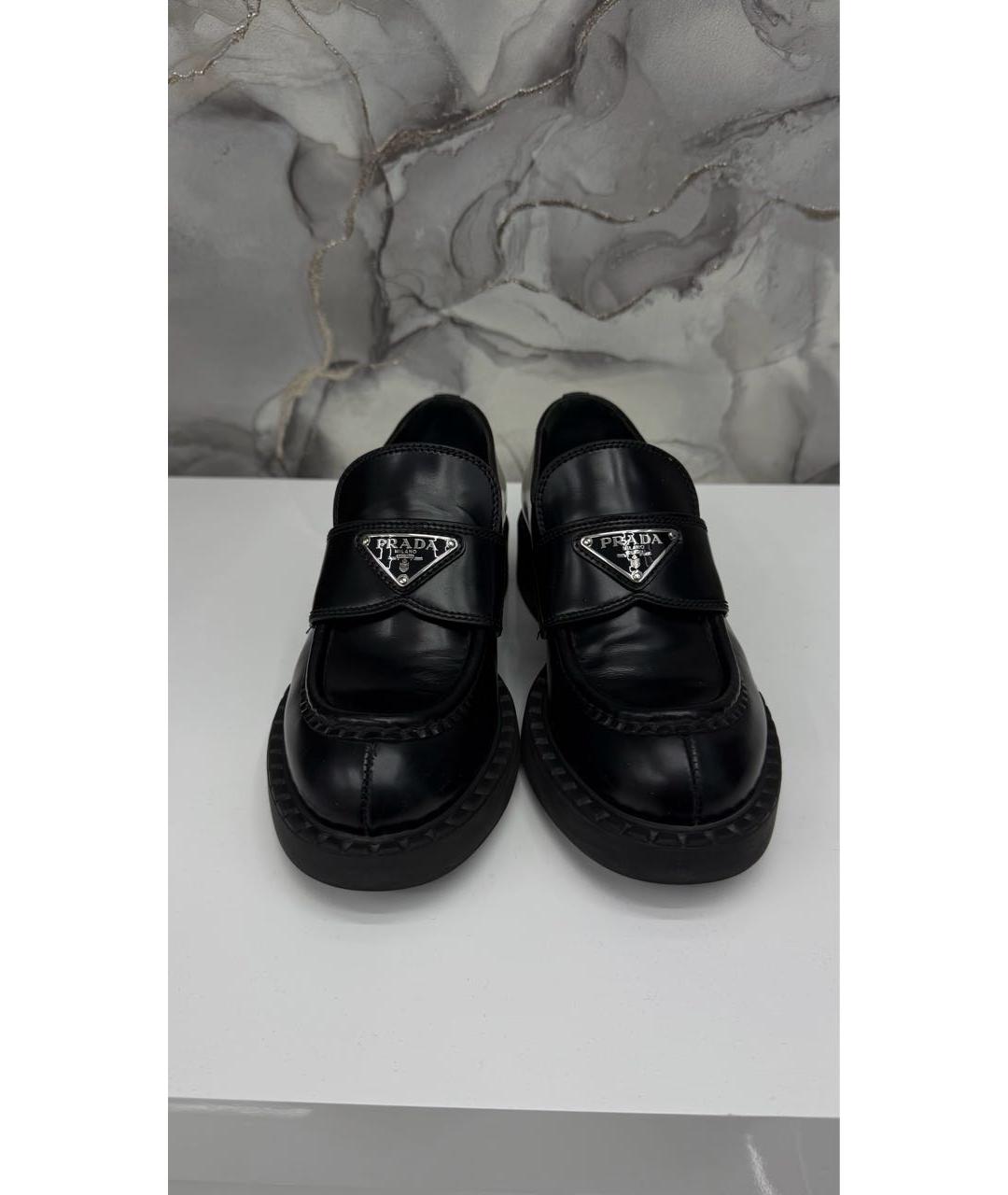 PRADA Черные кожаные лоферы, фото 2
