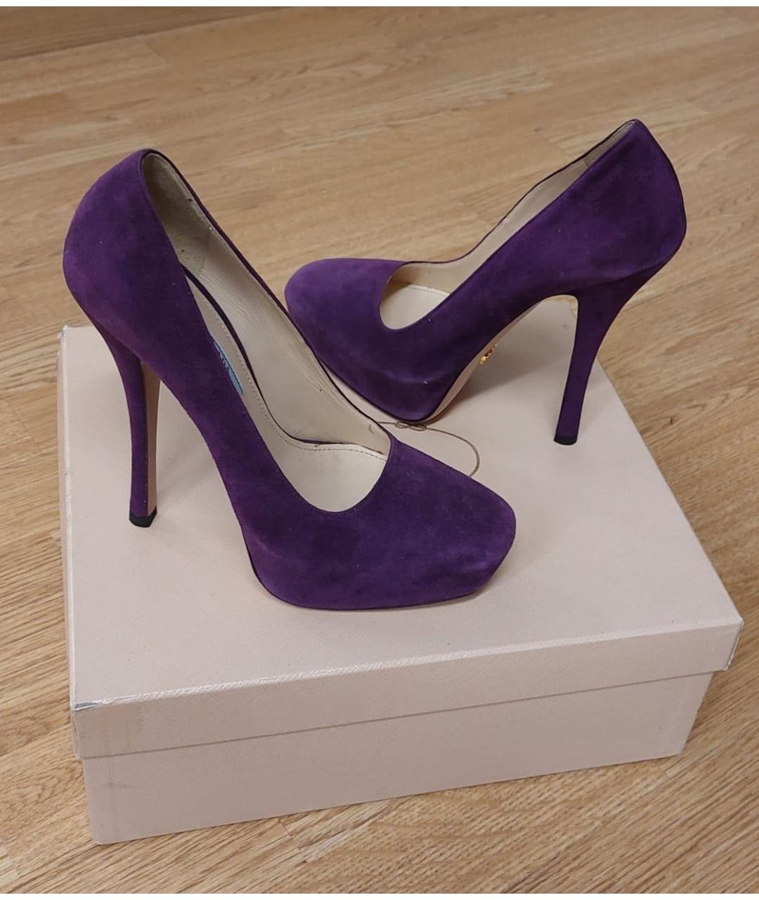 PRADA Фиолетовые туфли из искусственной кожи, фото 5