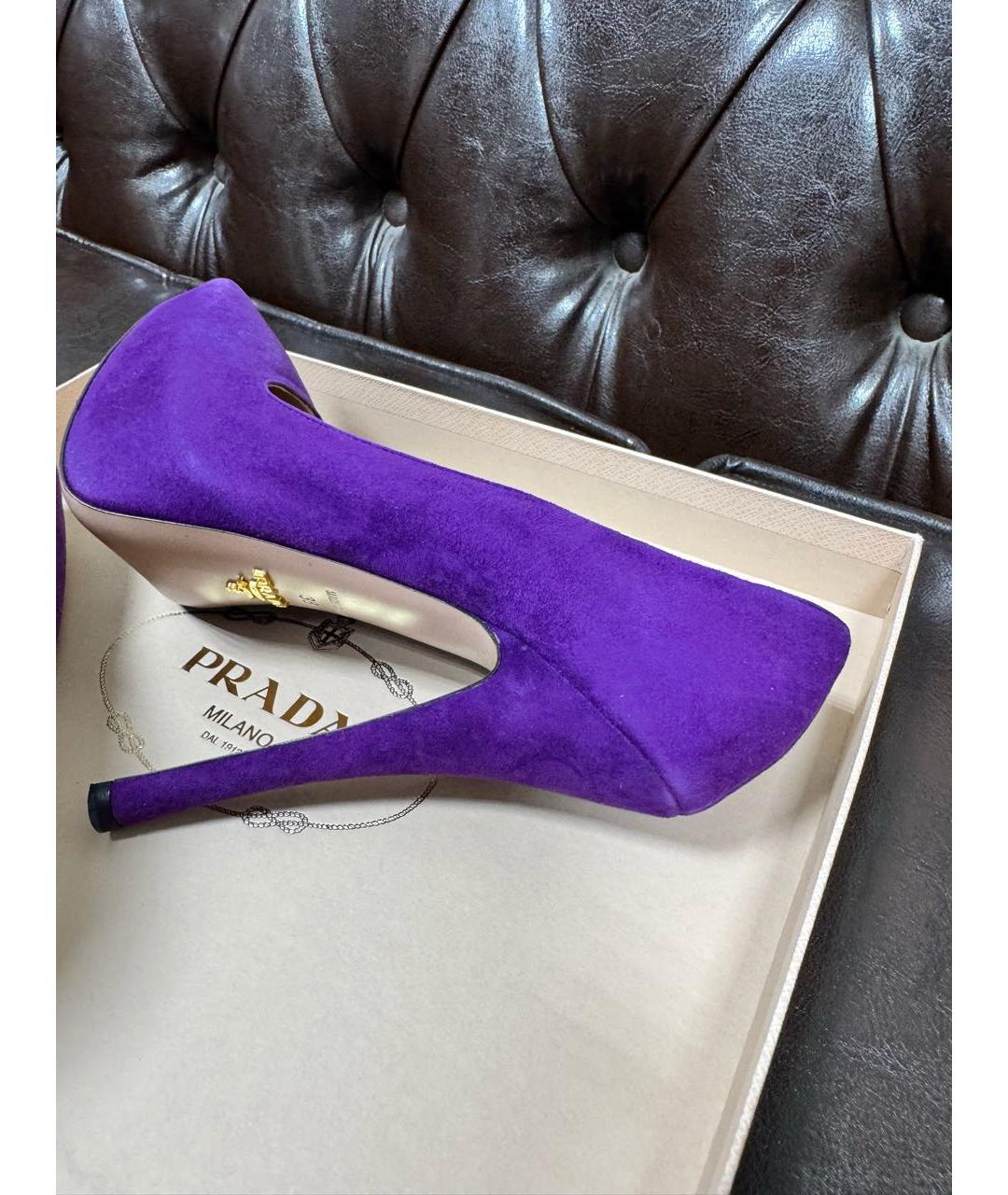 PRADA Фиолетовые туфли из искусственной кожи, фото 4