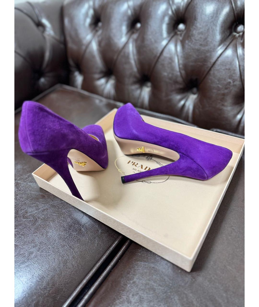 PRADA Фиолетовые туфли из искусственной кожи, фото 2