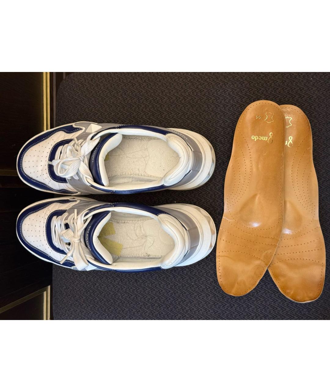 VALENTINO Белые кожаные низкие кроссовки / кеды, фото 6