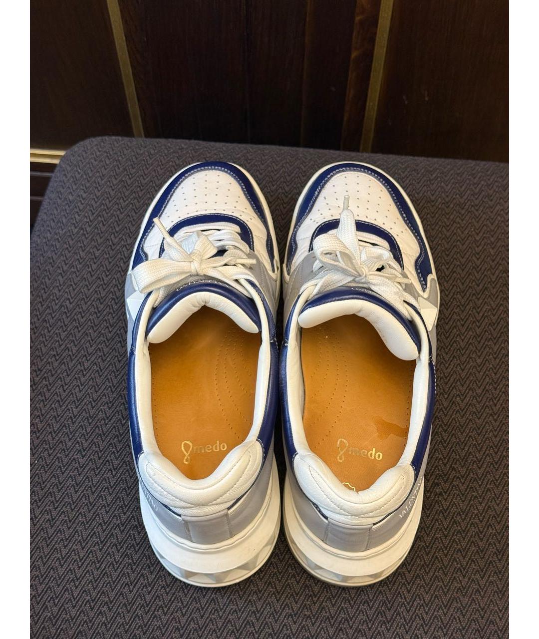 VALENTINO Белые кожаные низкие кроссовки / кеды, фото 3