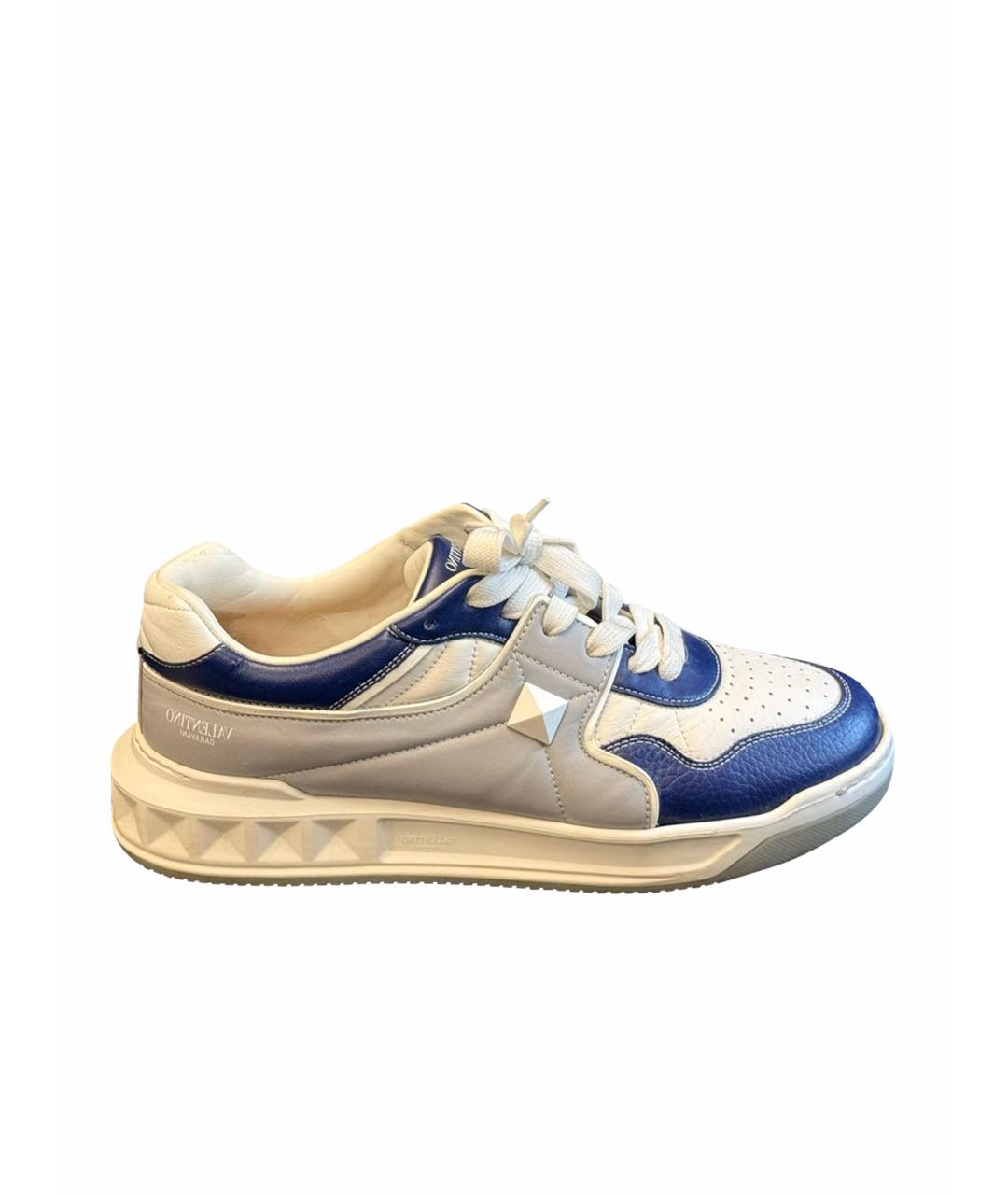 VALENTINO Белые кожаные низкие кроссовки / кеды, фото 1