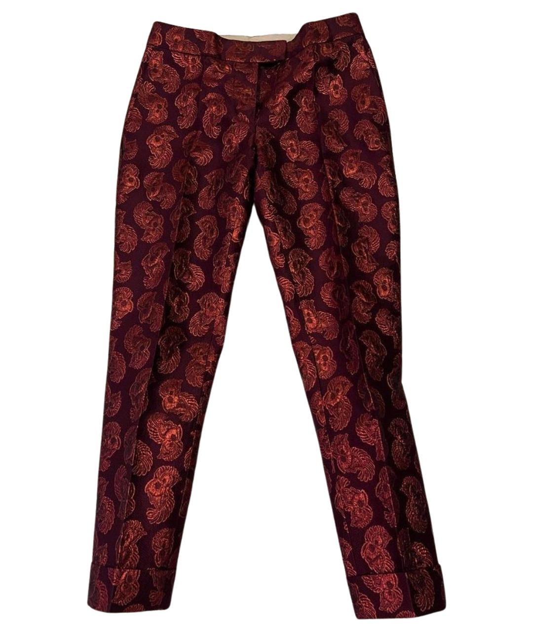 STELLA MCCARTNEY Бордовые шерстяные прямые брюки, фото 1