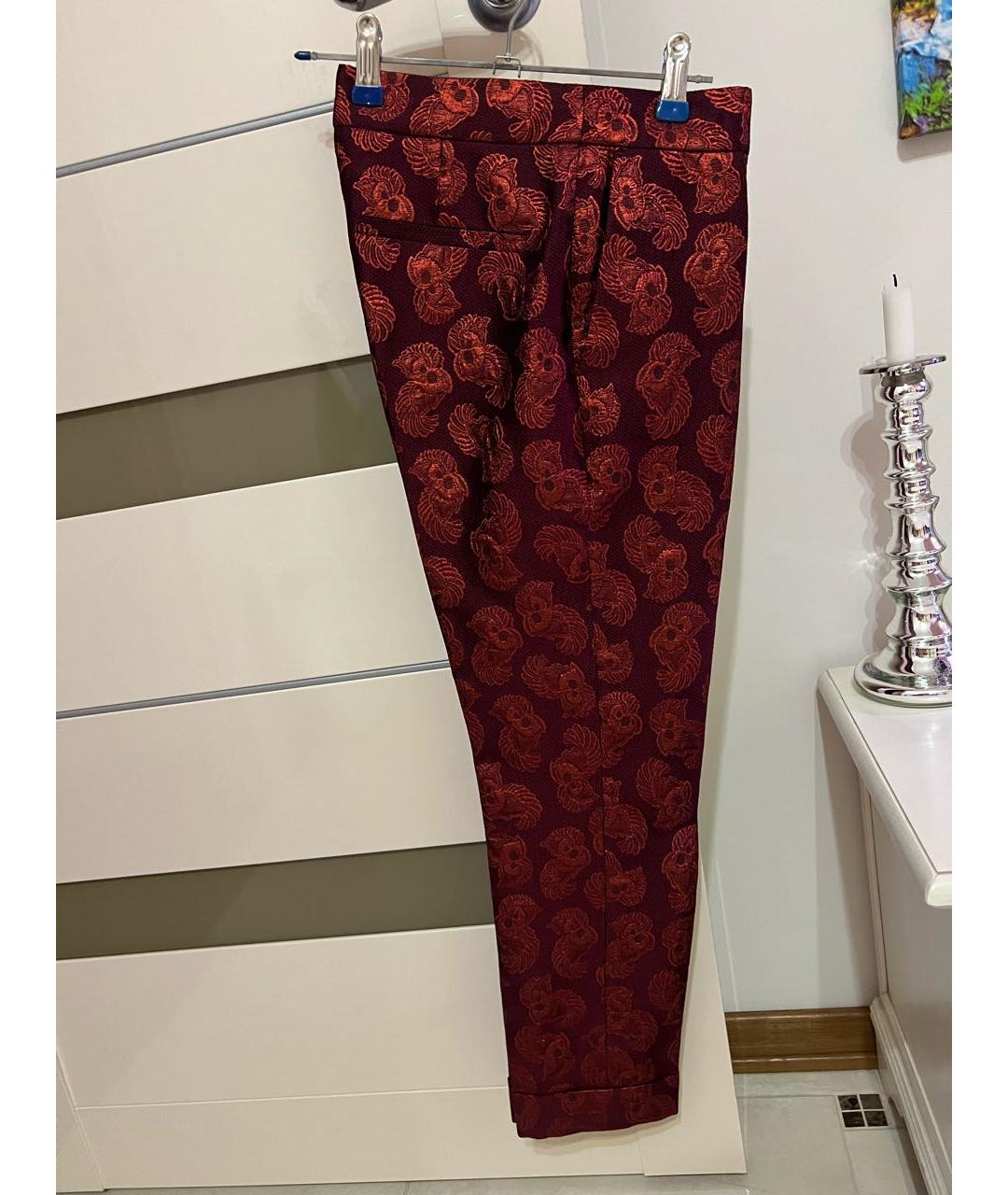 STELLA MCCARTNEY Бордовые шерстяные прямые брюки, фото 2