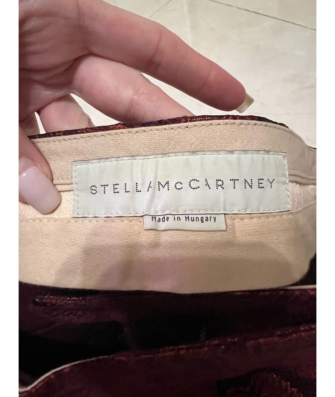 STELLA MCCARTNEY Бордовые шерстяные прямые брюки, фото 3