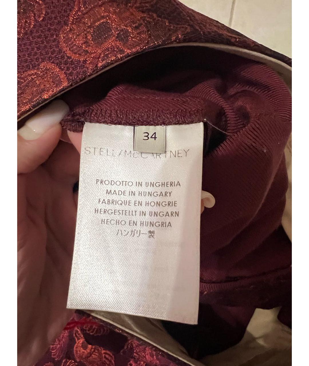 STELLA MCCARTNEY Бордовые шерстяные прямые брюки, фото 4