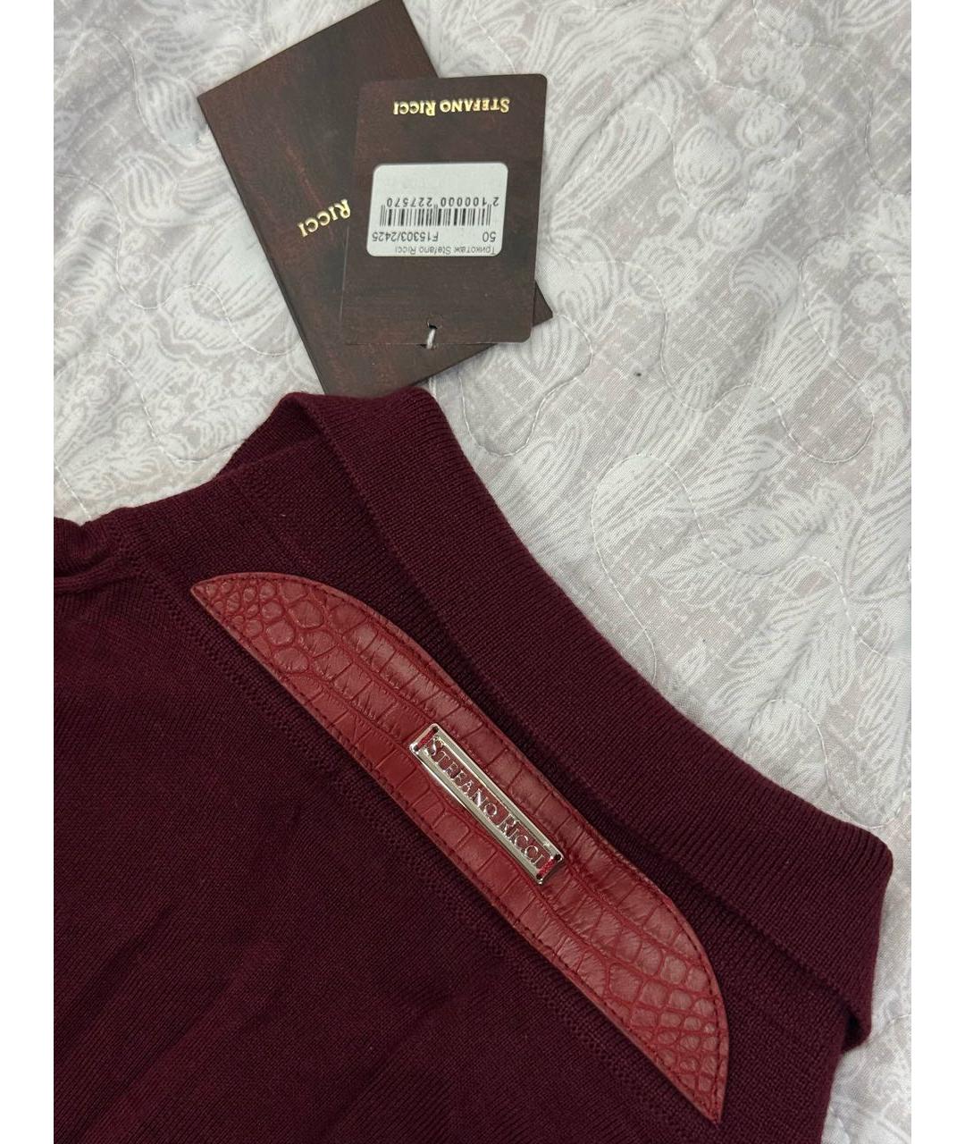 STEFANO RICCI Бордовый джемпер / свитер, фото 4