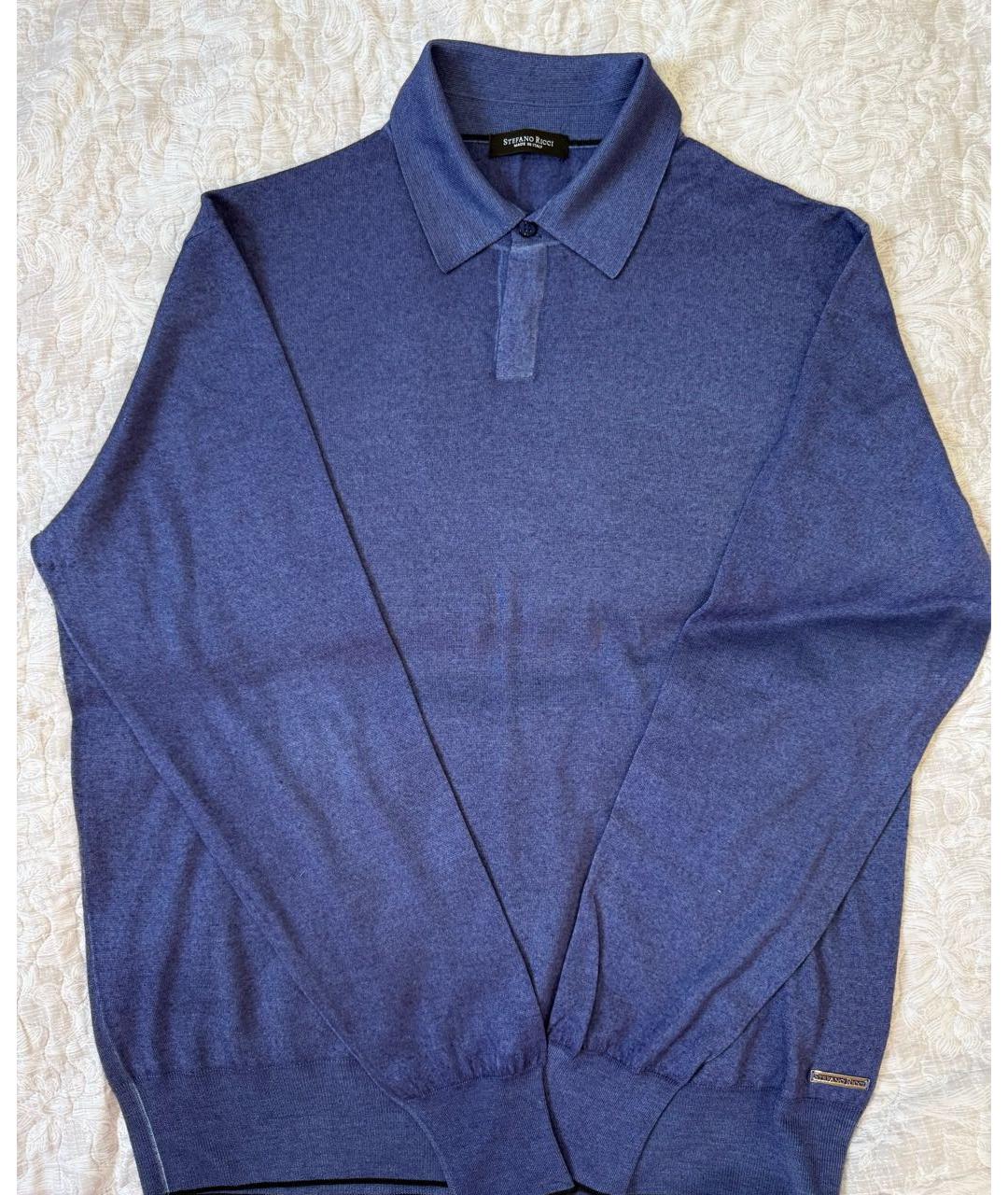 STEFANO RICCI Синий кашемировый джемпер / свитер, фото 6