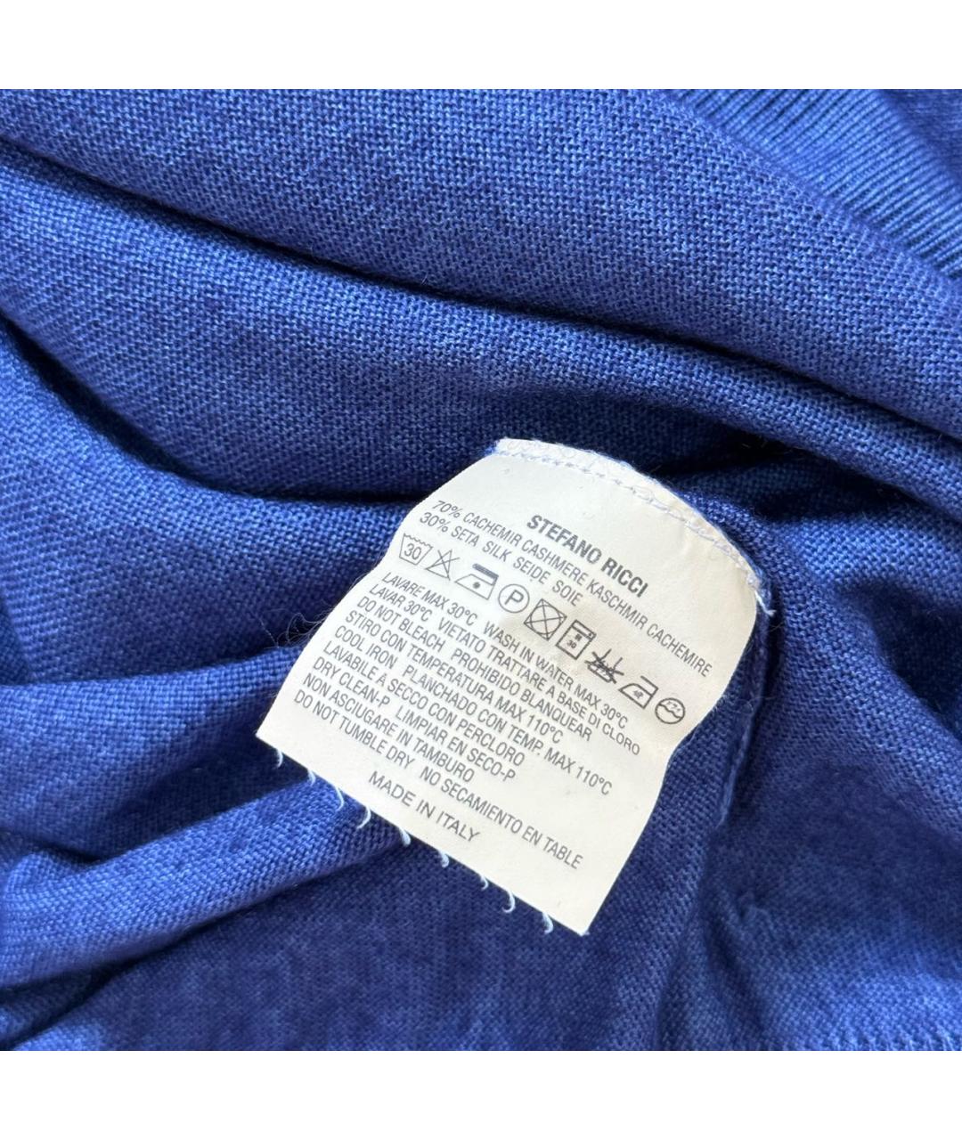 STEFANO RICCI Синий кашемировый джемпер / свитер, фото 5