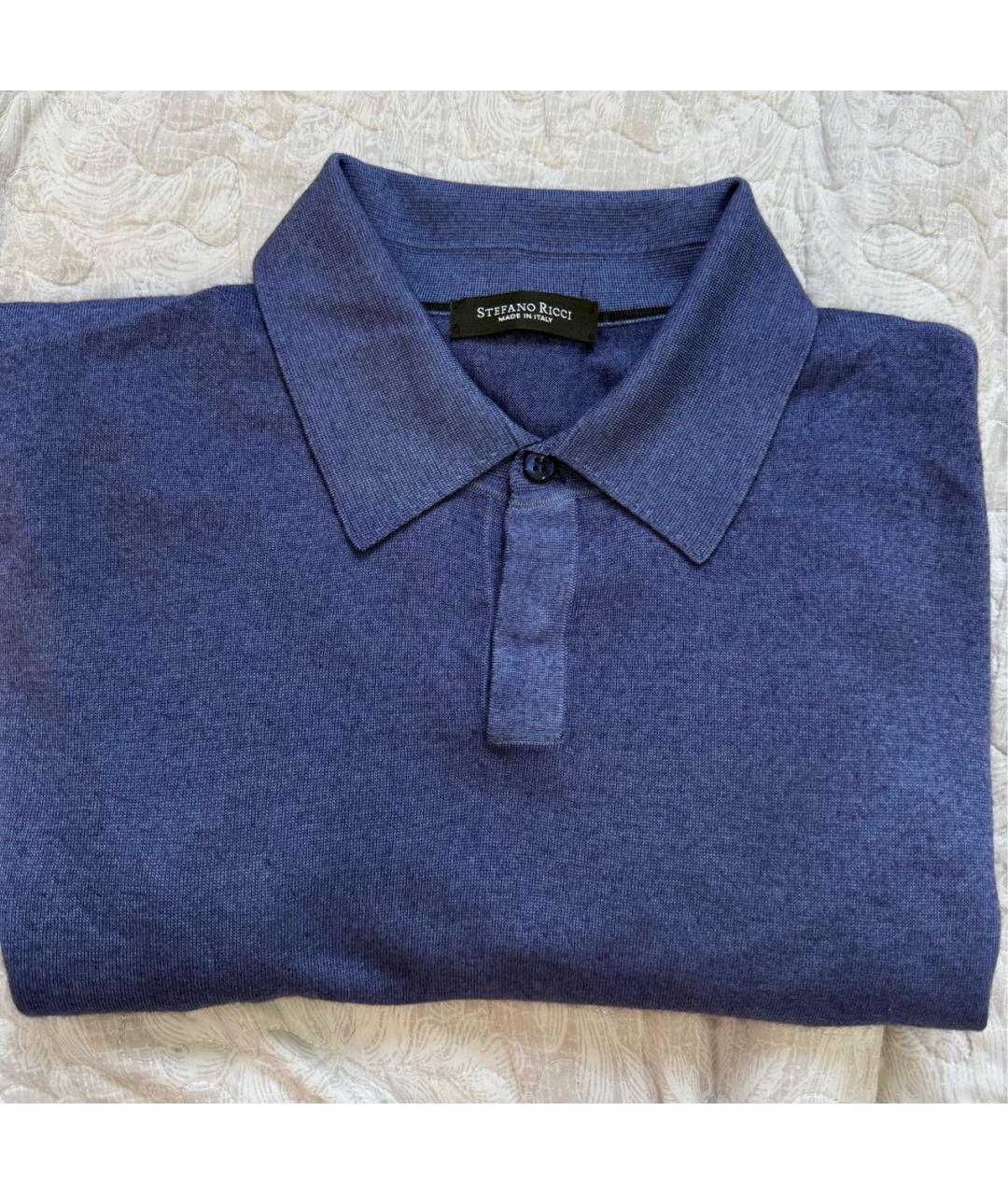 STEFANO RICCI Синий кашемировый джемпер / свитер, фото 3