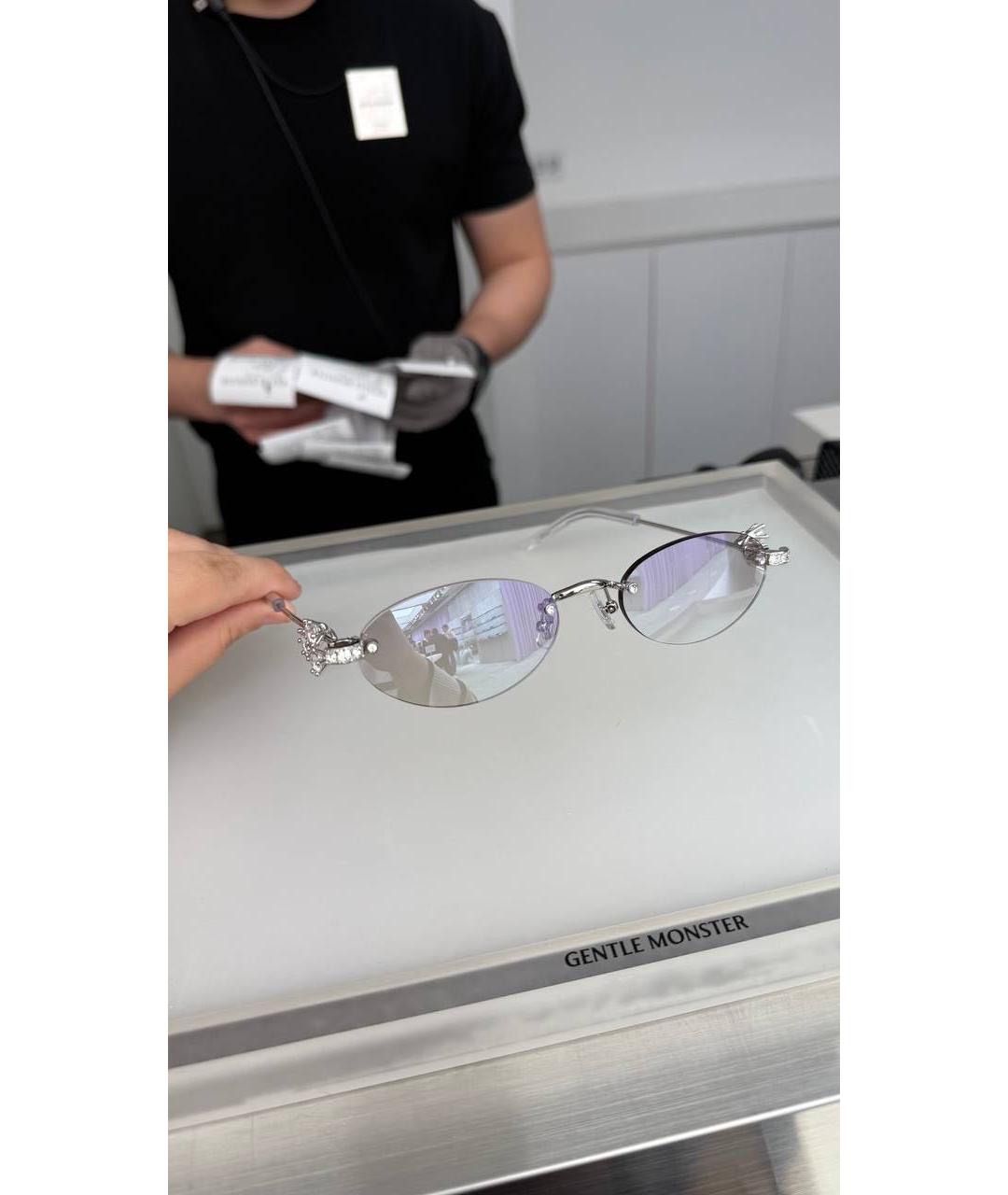 GENTLE MONSTER Серебряные металлические солнцезащитные очки, фото 5