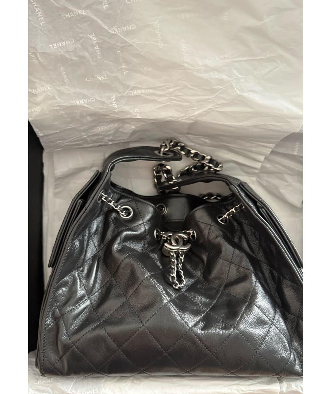 CHANEL Черная кожаная сумка через плечо, фото 2