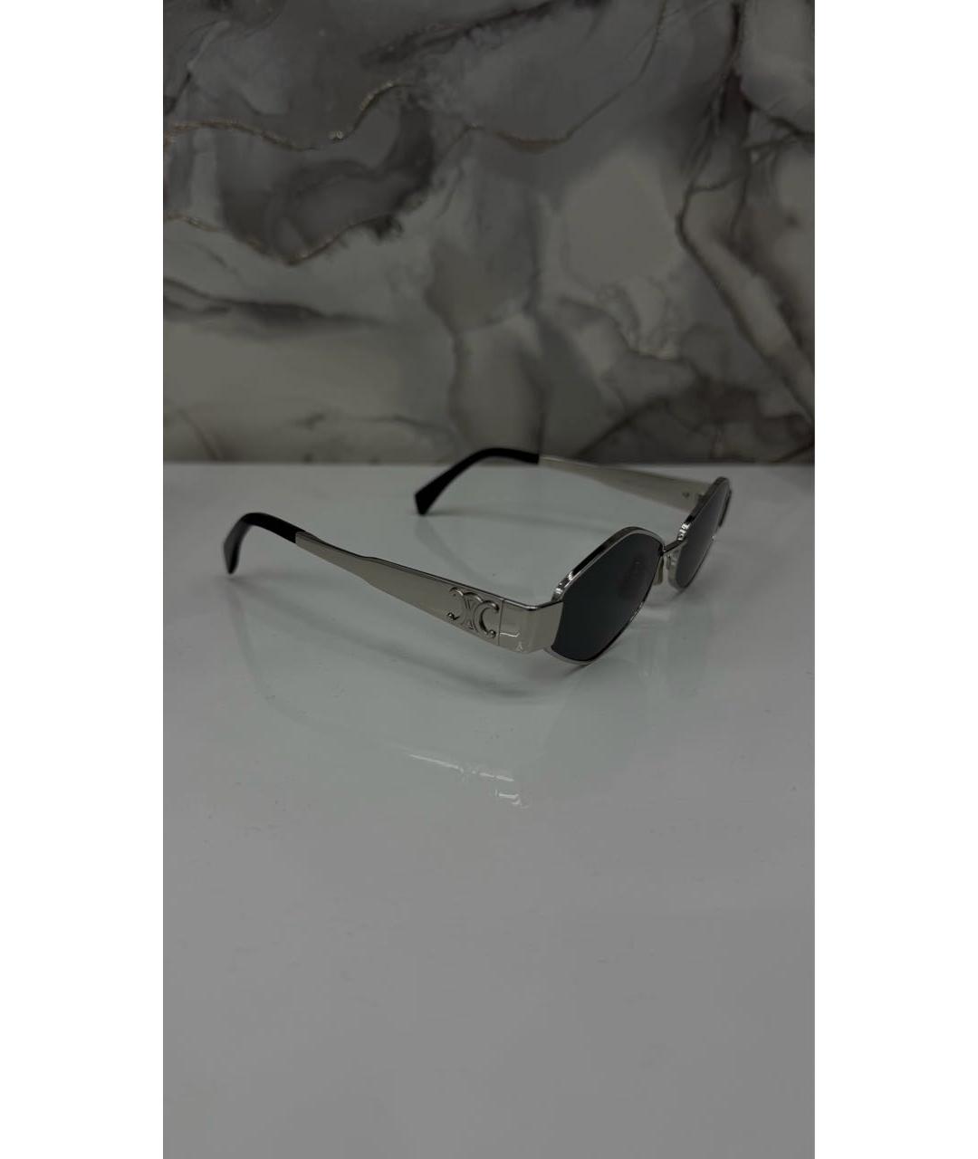 CELINE Серебряные металлические солнцезащитные очки, фото 2