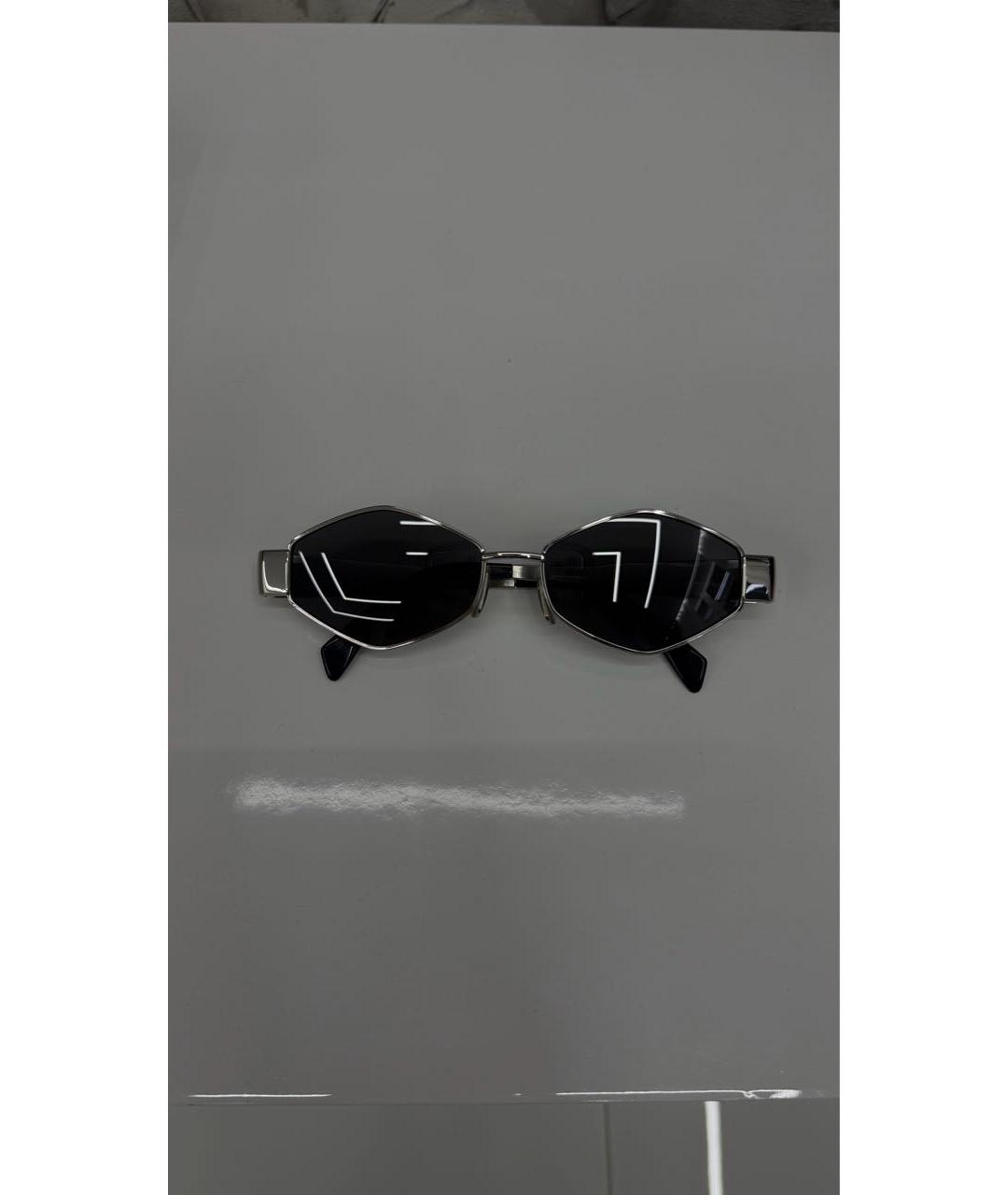 CELINE Серебряные металлические солнцезащитные очки, фото 5