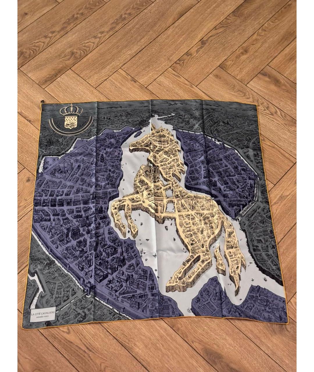 HERMES Мульти шелковый платок, фото 4