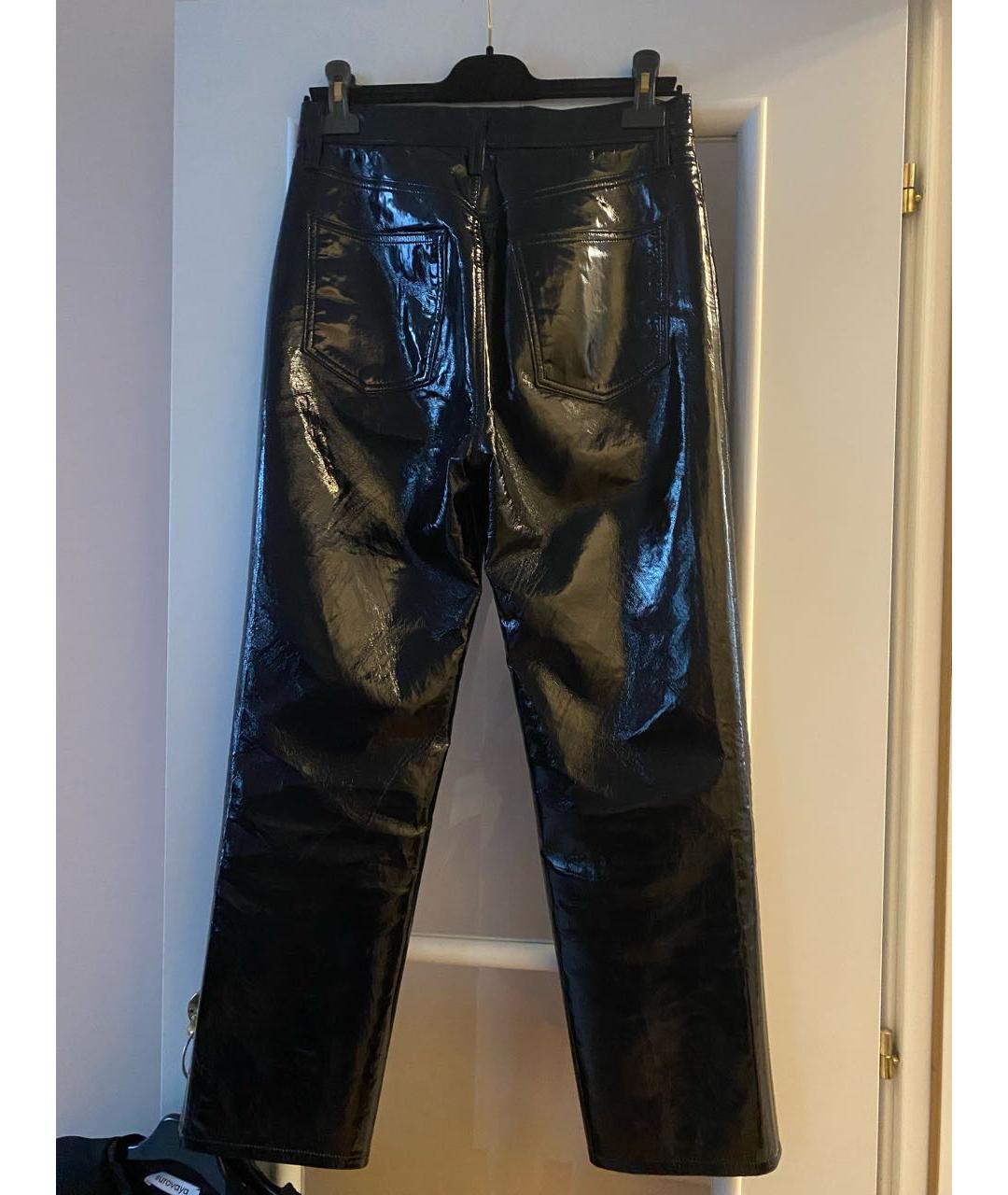 AGOLDE Черные кожаные прямые брюки, фото 7