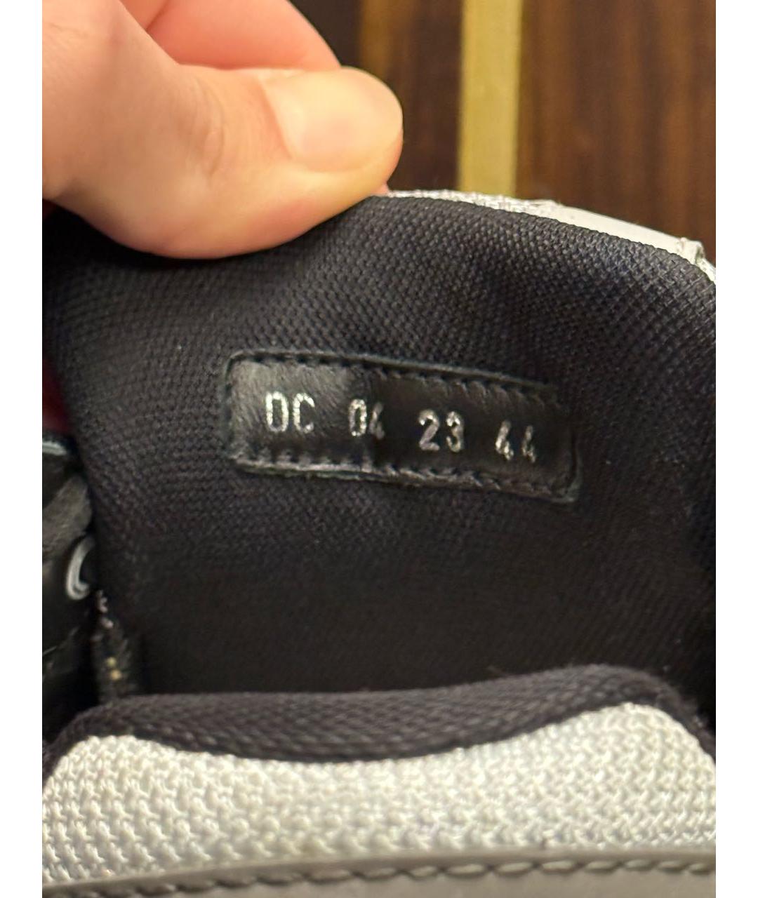 CHRISTIAN DIOR Серые кожаные низкие кроссовки / кеды, фото 5