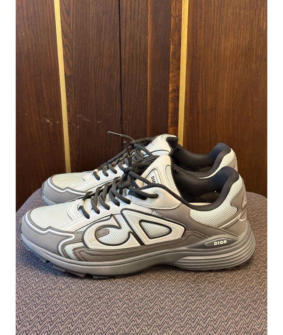 CHRISTIAN DIOR Серые кожаные низкие кроссовки / кеды, фото 6