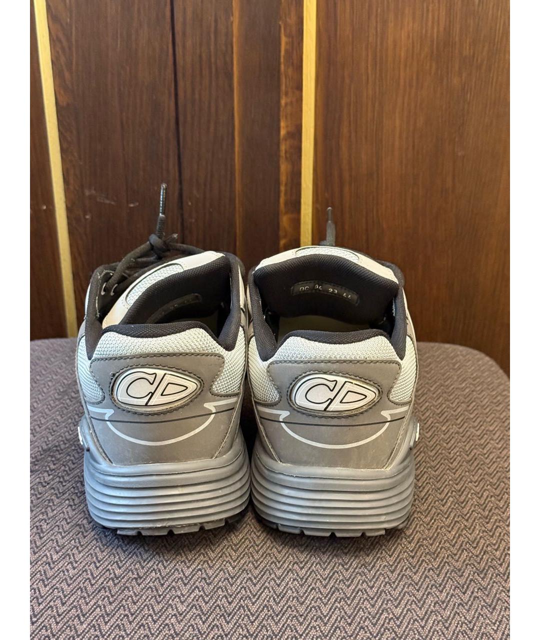 CHRISTIAN DIOR Серые кожаные низкие кроссовки / кеды, фото 4