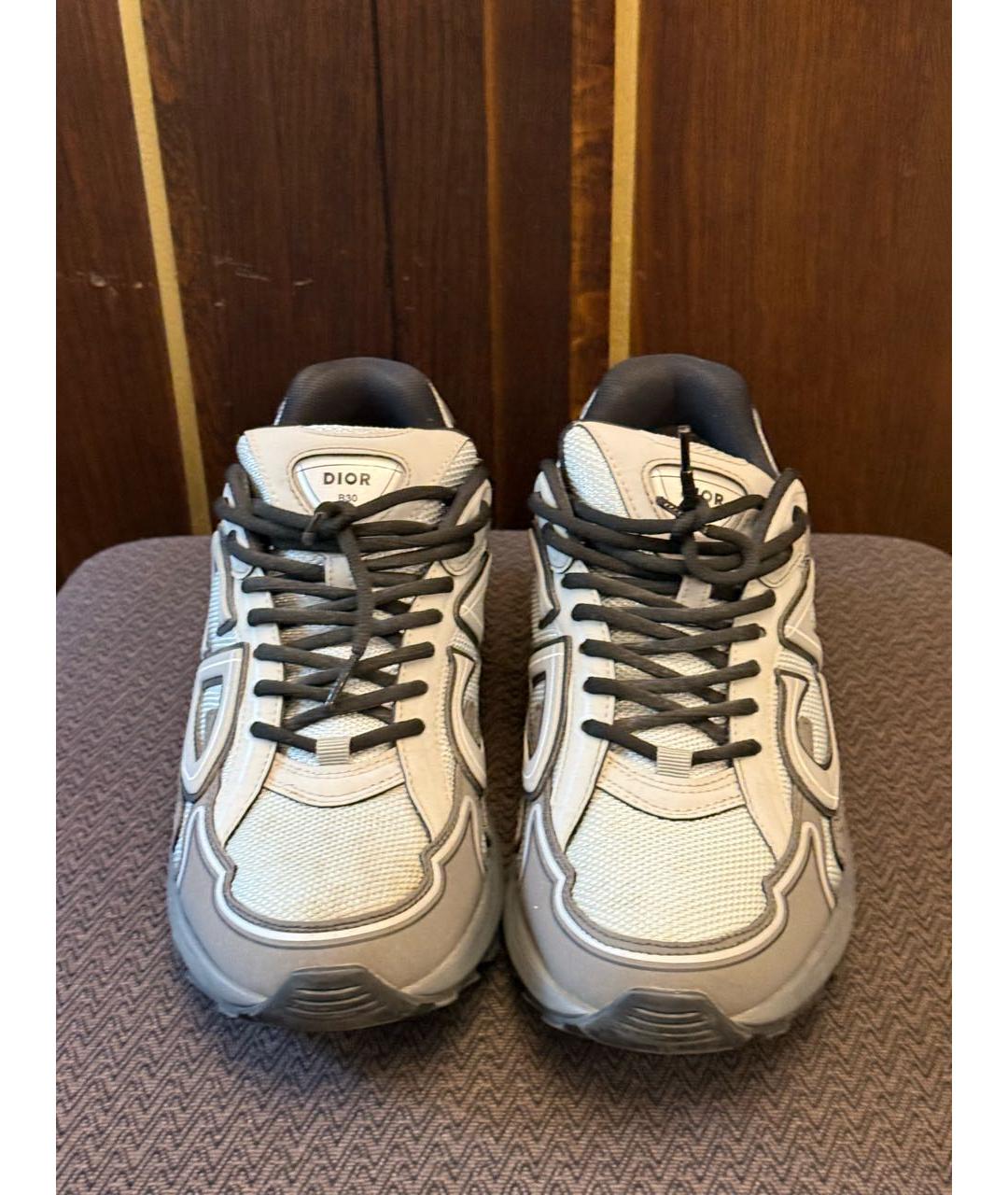 CHRISTIAN DIOR Серые кожаные низкие кроссовки / кеды, фото 2