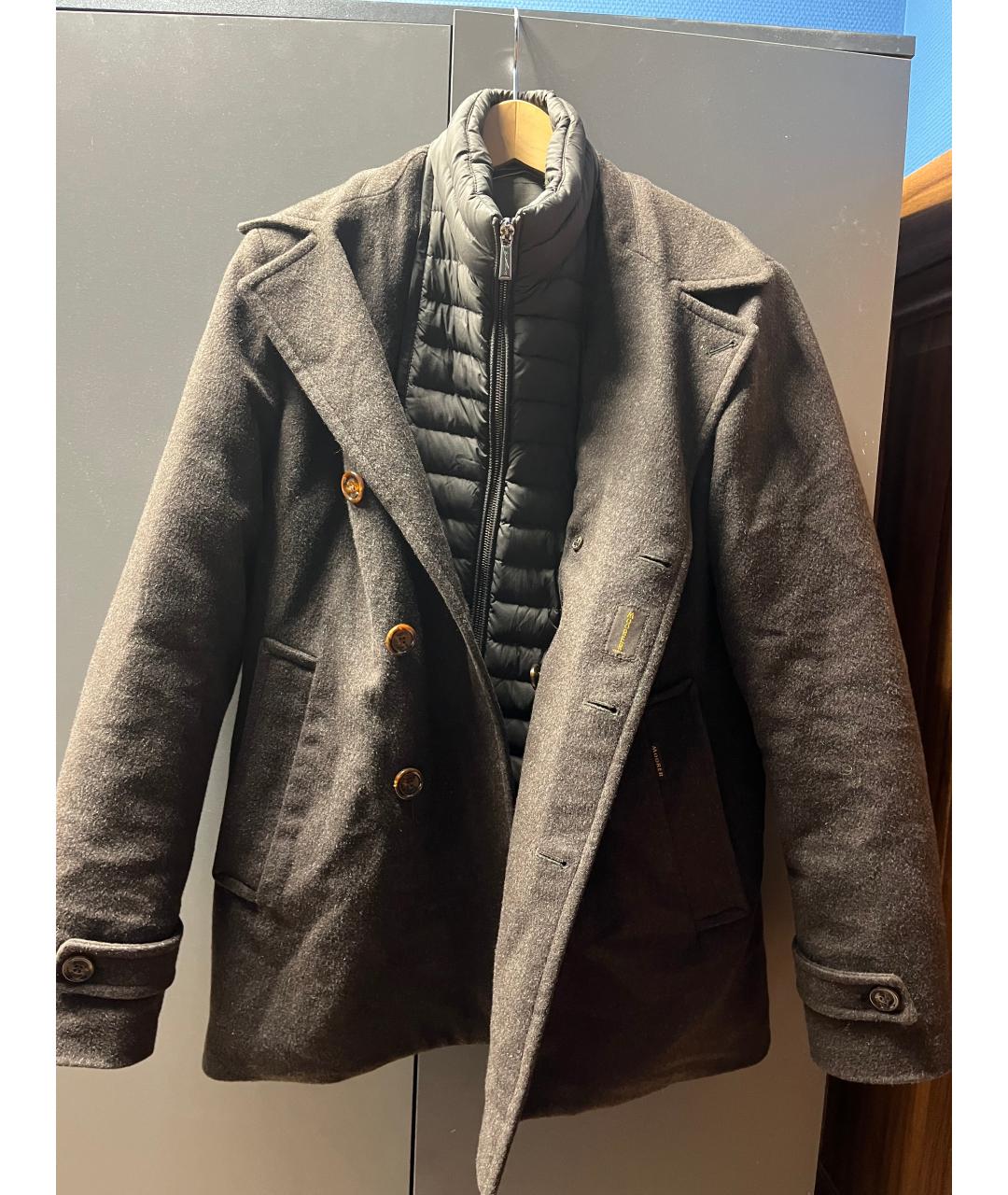 MOORER Коричневое шерстяное пальто, фото 4