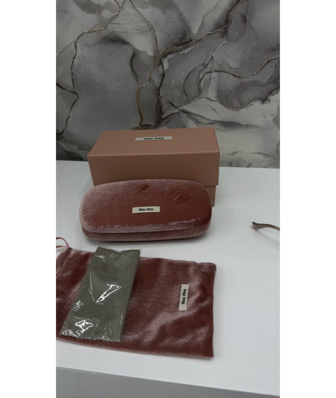 MIU MIU Золотые металлические солнцезащитные очки, фото 5