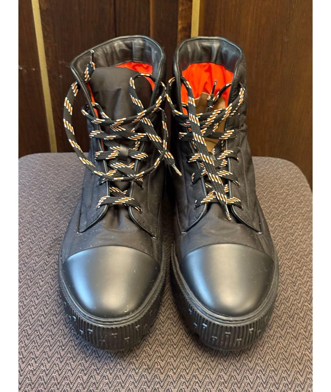 HERMES Черные нубуковые высокие ботинки, фото 2