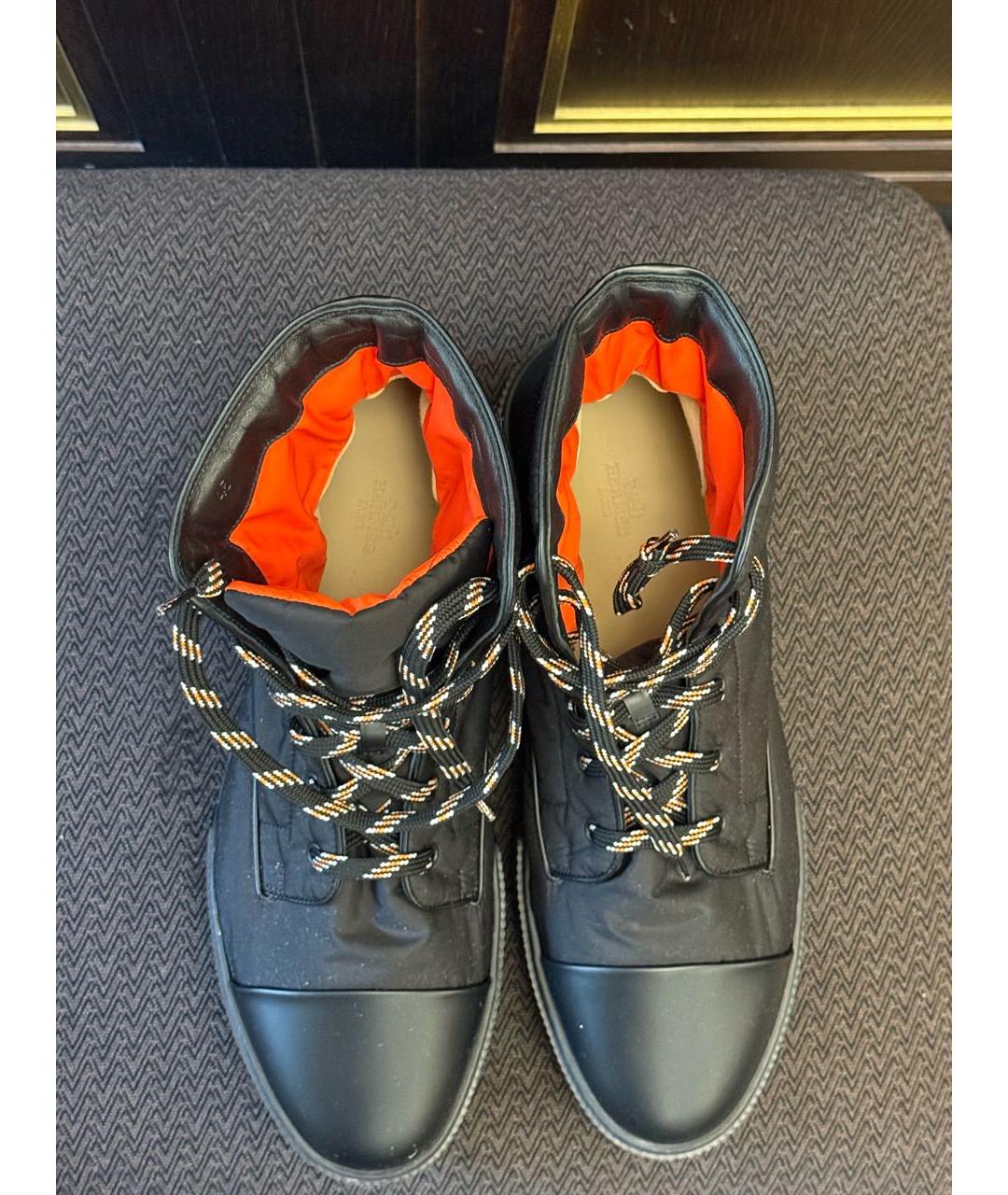 HERMES Черные нубуковые высокие ботинки, фото 3