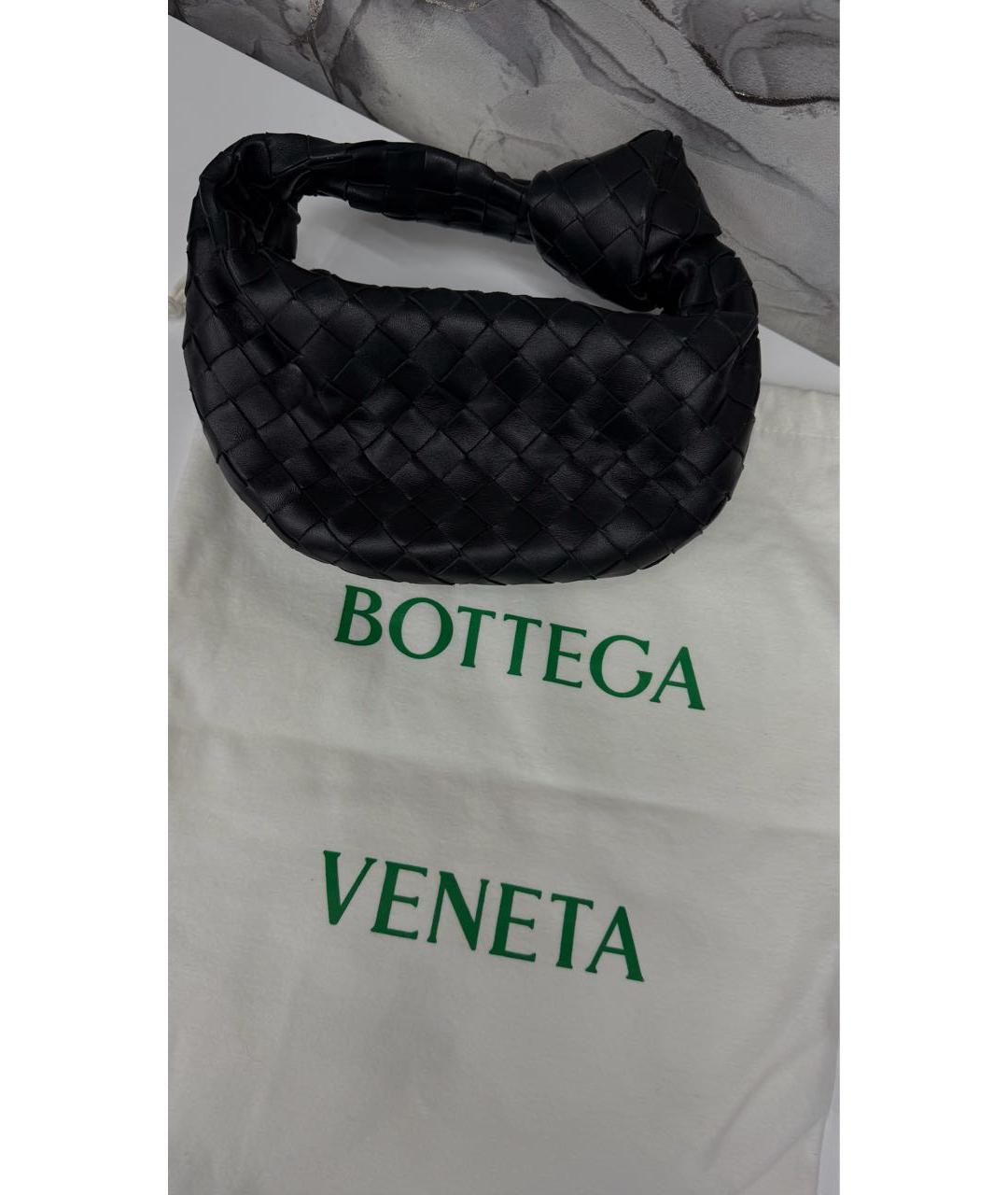 BOTTEGA VENETA Черная кожаная сумка с короткими ручками, фото 4