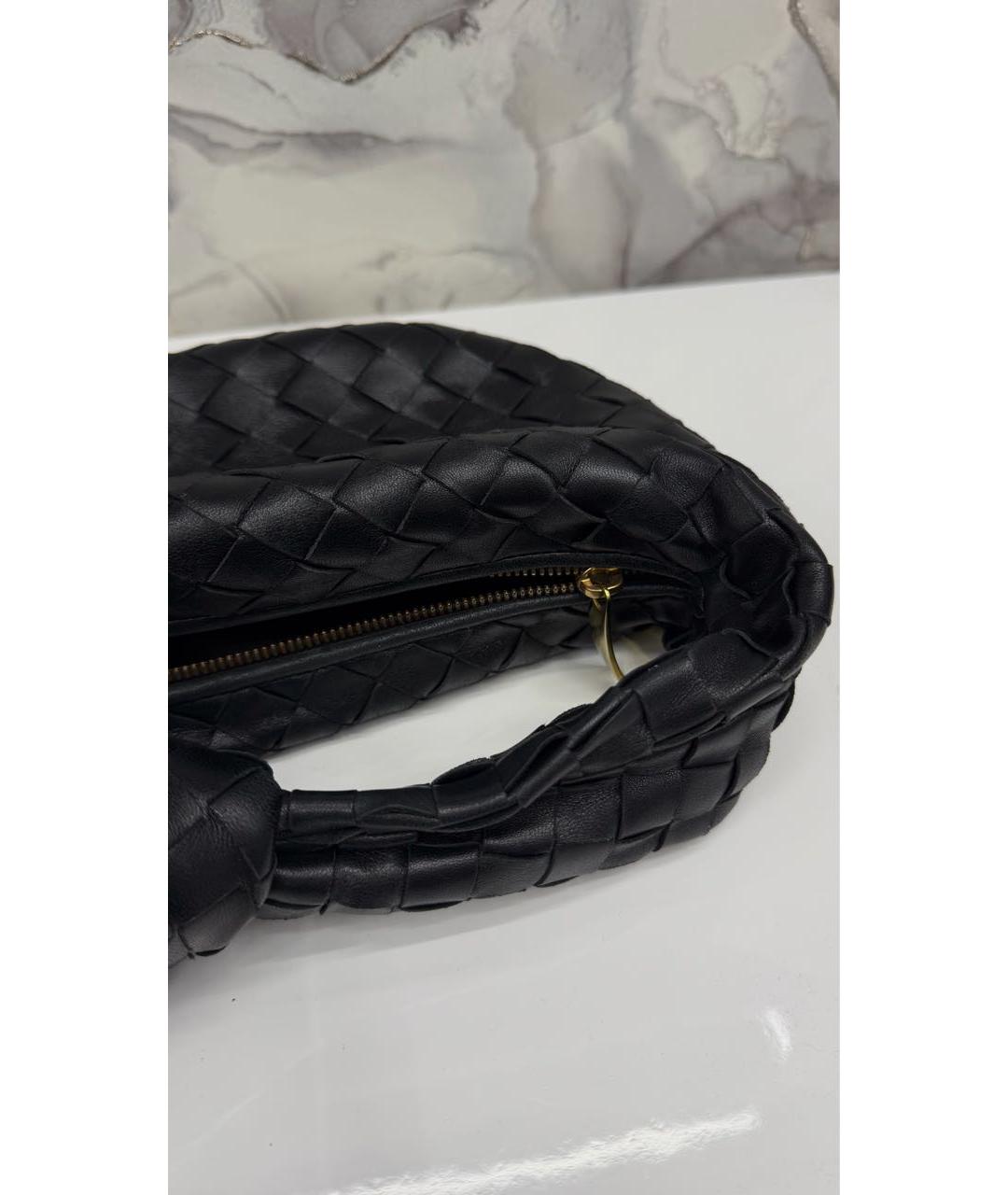 BOTTEGA VENETA Черная кожаная сумка с короткими ручками, фото 5