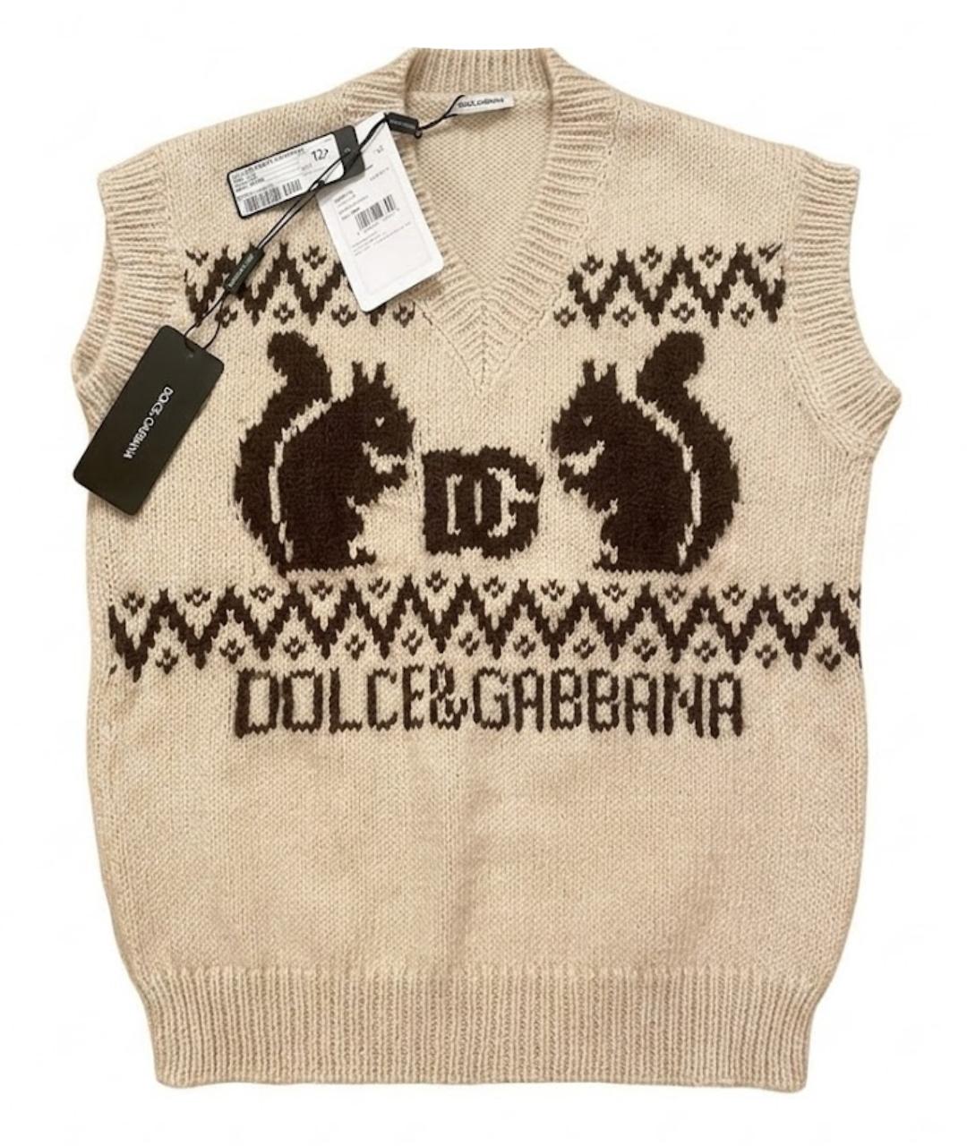 DOLCE&GABBANA Бежевый шерстяной жакет / жилет, фото 1