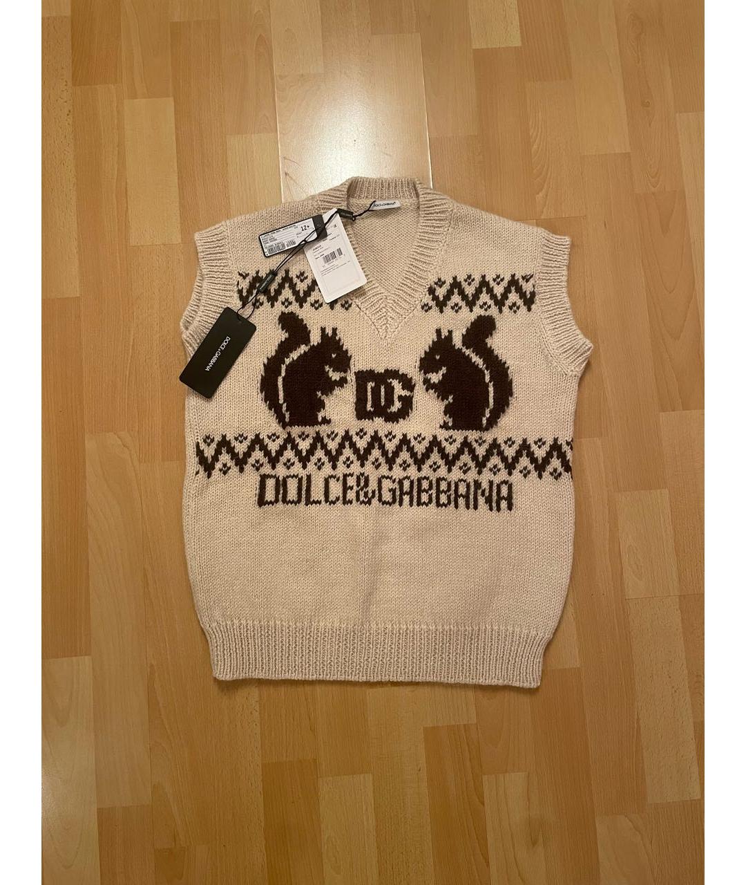 DOLCE&GABBANA Бежевый шерстяной жакет / жилет, фото 6