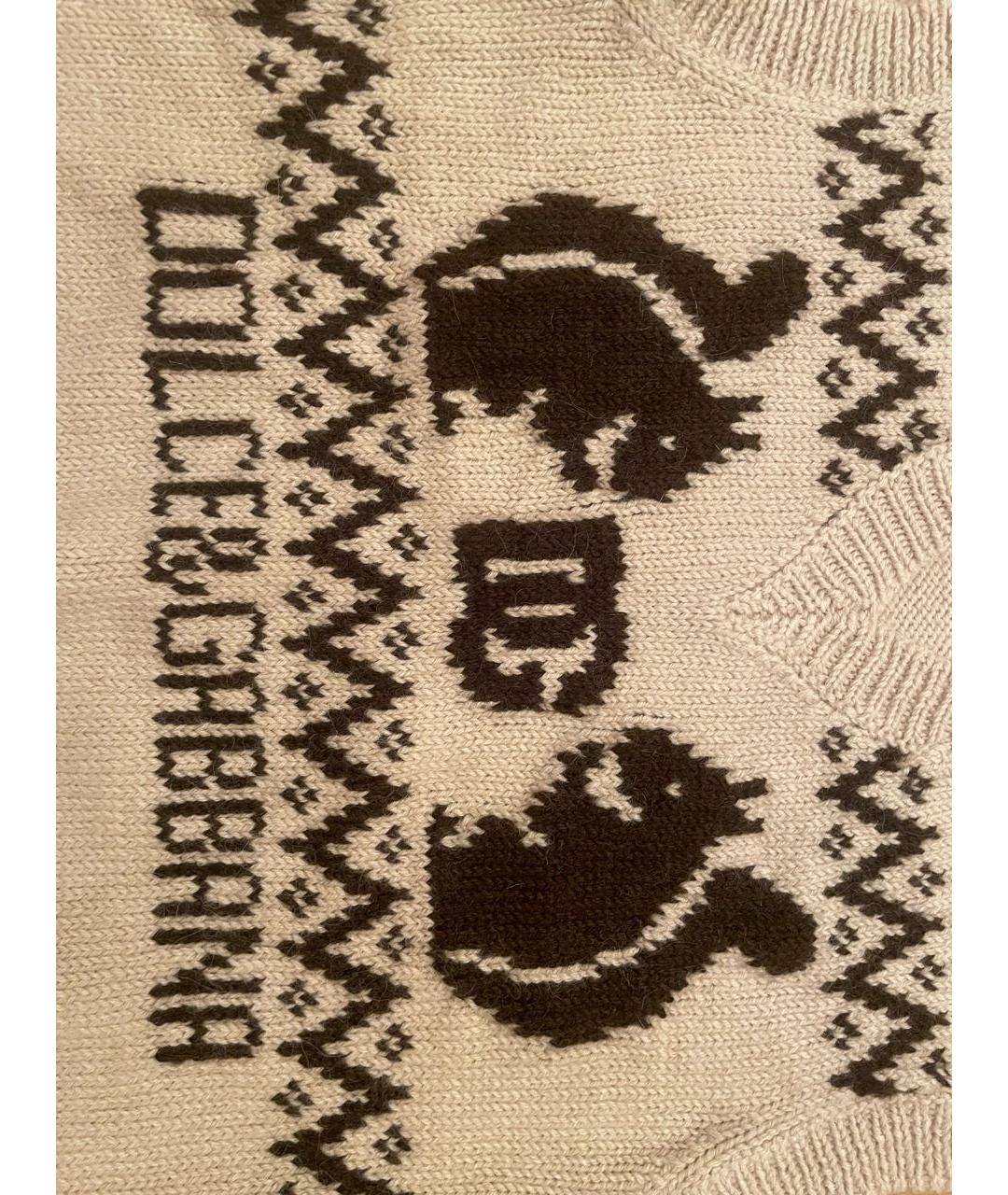 DOLCE&GABBANA Бежевый шерстяной жакет / жилет, фото 4