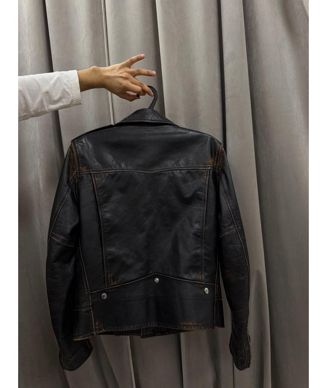 SAINT LAURENT Черная кожаная куртка, фото 2