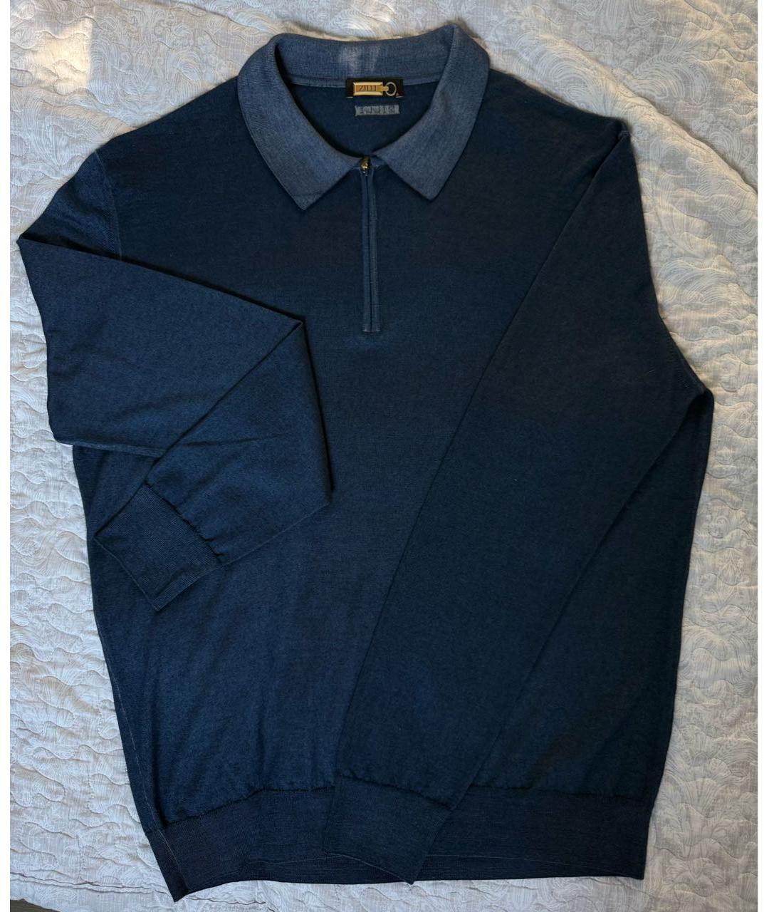 ZILLI Темно-синий кашемировый джемпер / свитер, фото 8