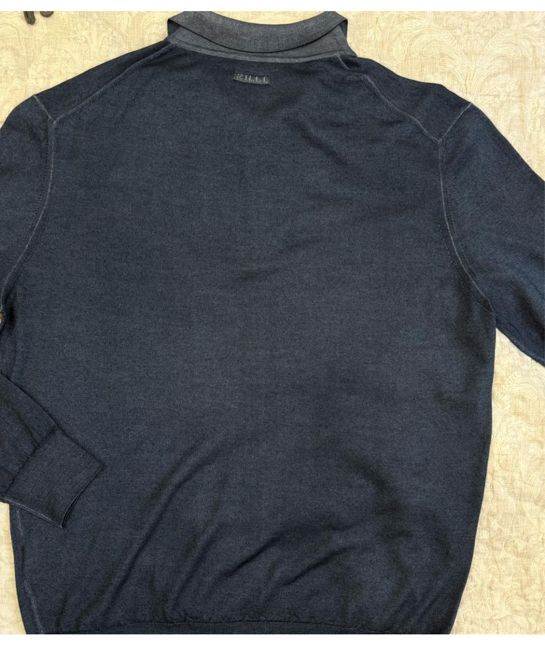 ZILLI Темно-синий кашемировый джемпер / свитер, фото 5
