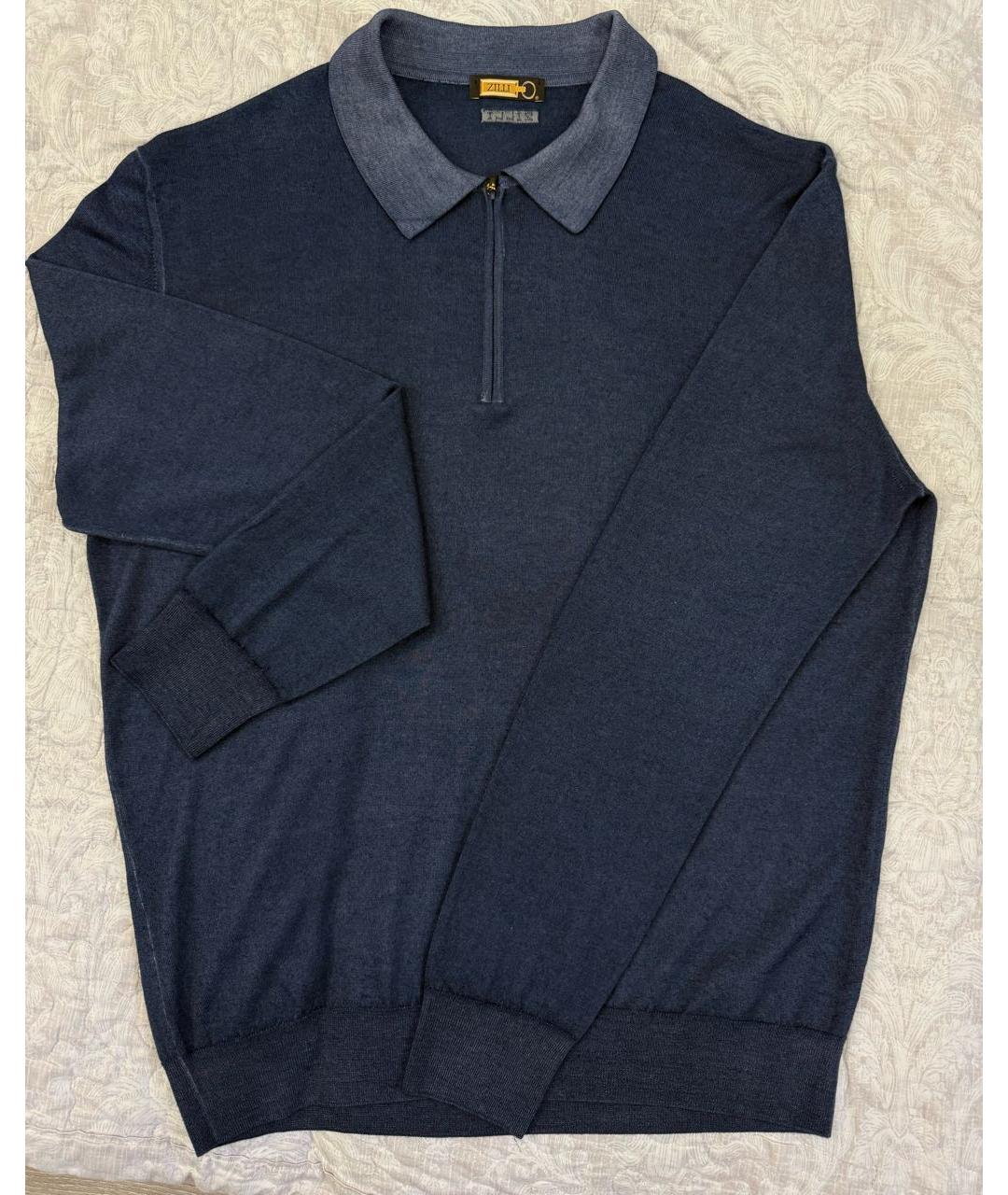 ZILLI Темно-синий кашемировый джемпер / свитер, фото 2
