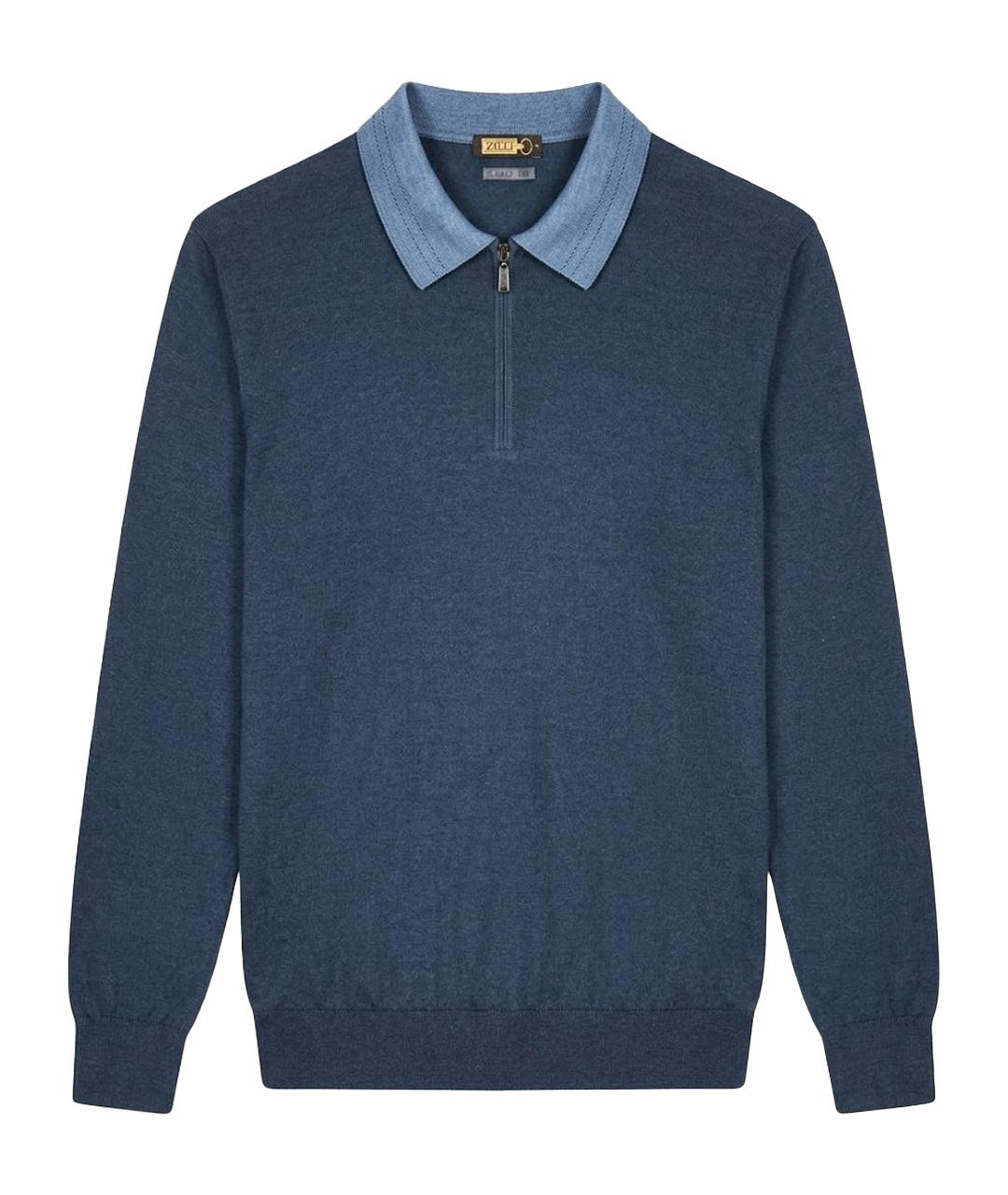 ZILLI Темно-синий кашемировый джемпер / свитер, фото 1