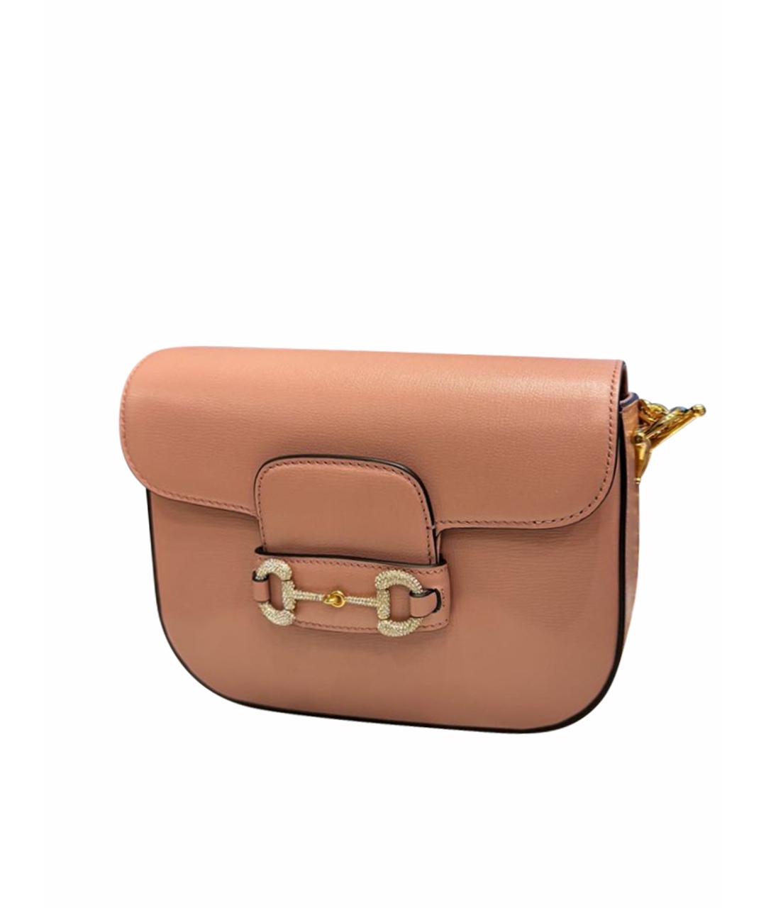 GUCCI Розовая кожаная сумка с короткими ручками, фото 1