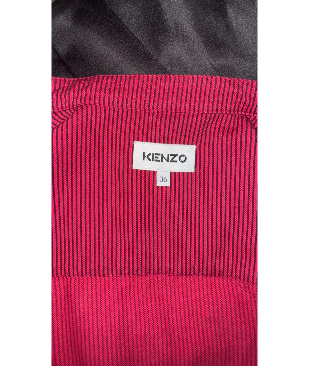 KENZO Бордовый хлопковый жакет/пиджак, фото 3