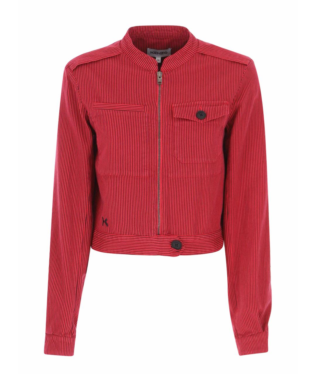 KENZO Бордовый хлопковый жакет/пиджак, фото 1