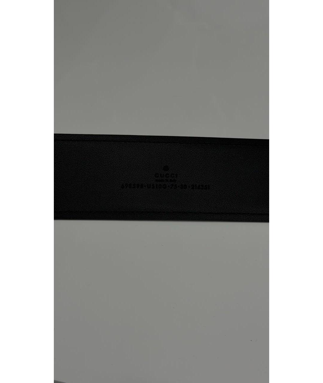 GUCCI Черный кожаный ремень, фото 3