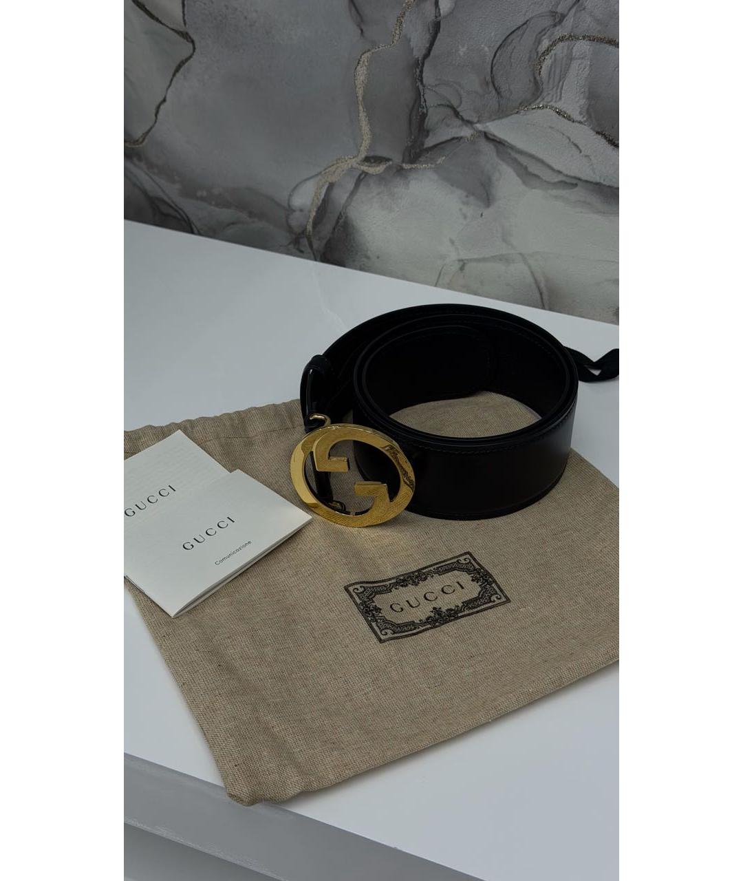 GUCCI Черный кожаный ремень, фото 5