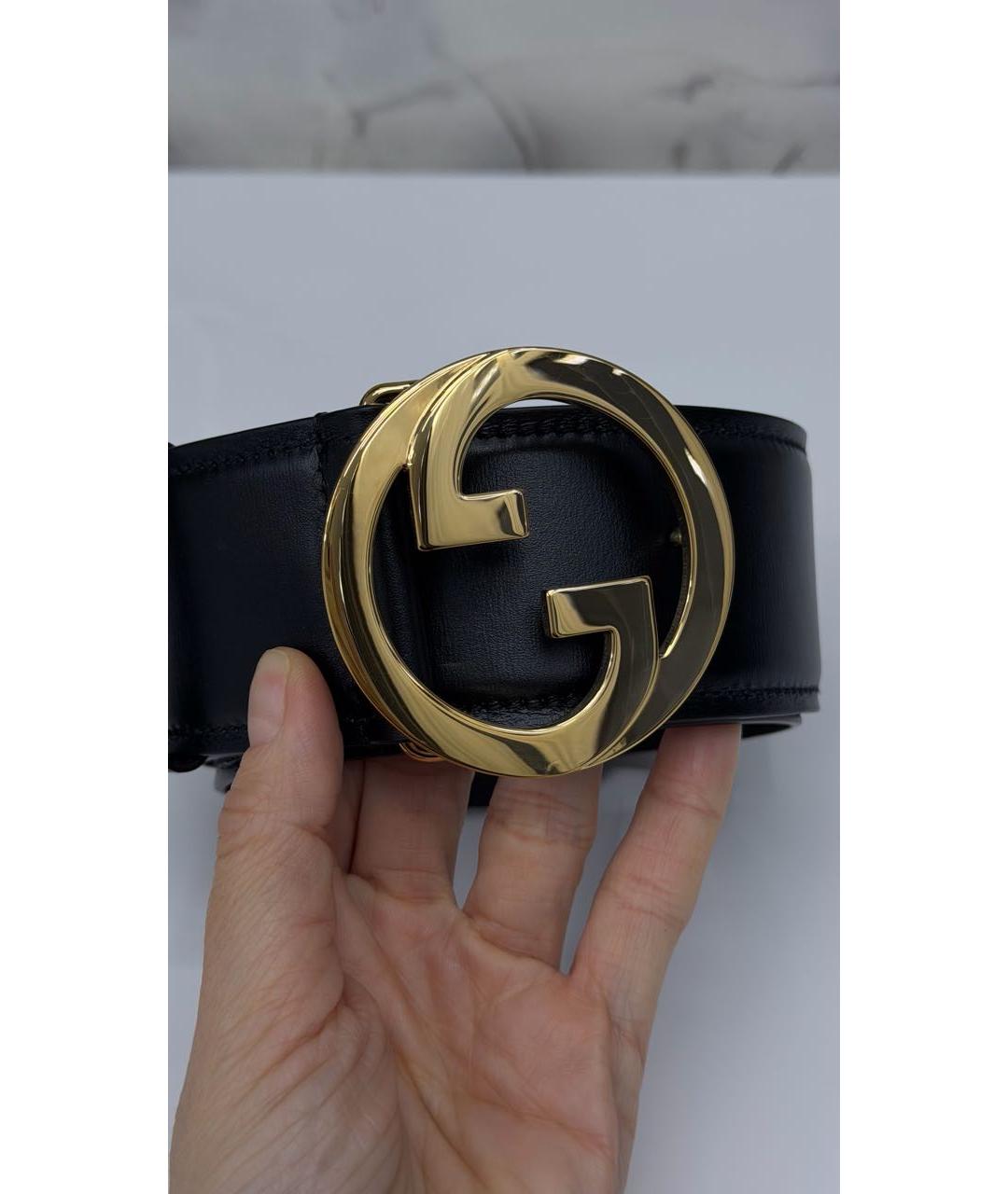 GUCCI Черный кожаный ремень, фото 4