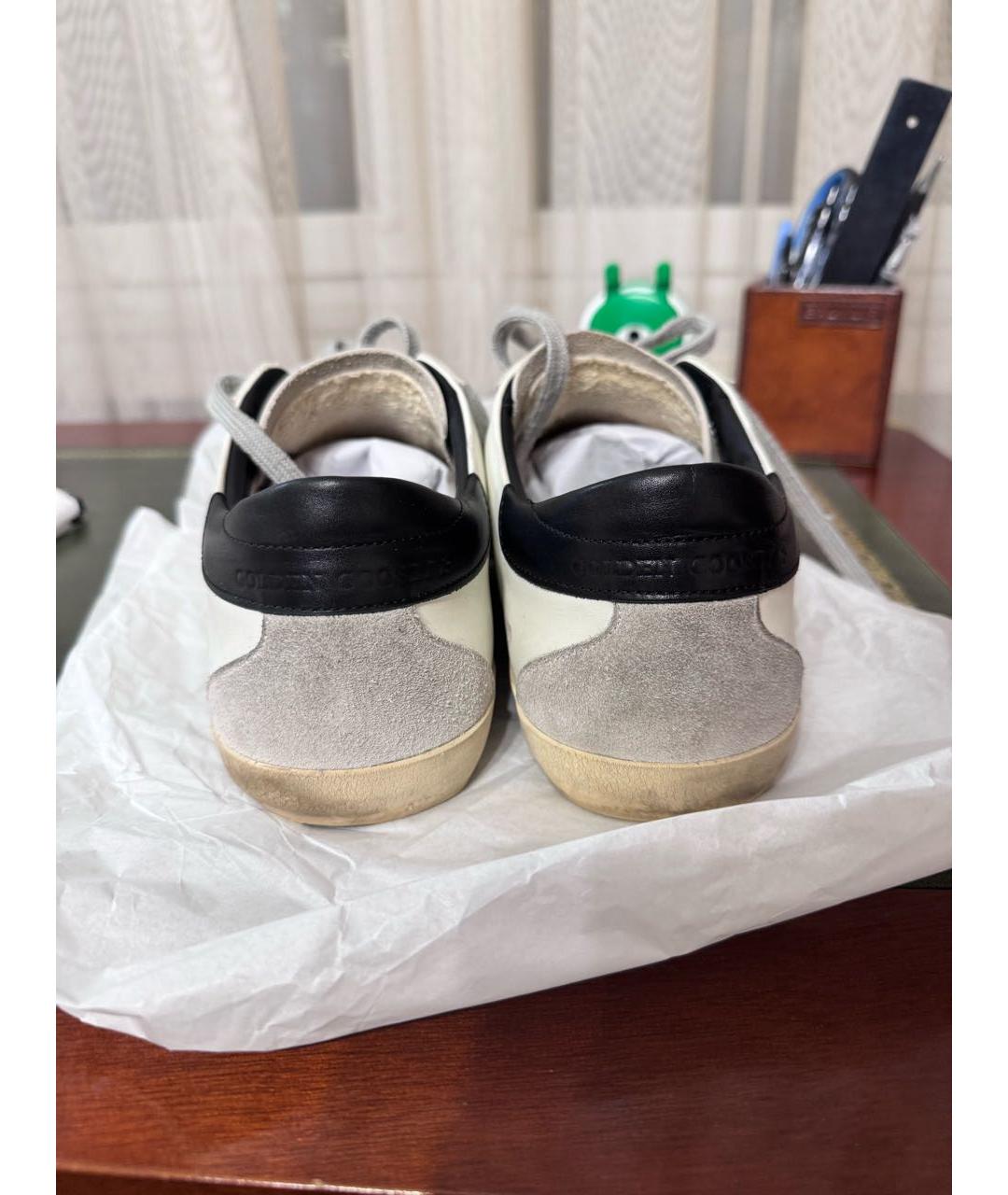 GOLDEN GOOSE DELUXE BRAND Бежевые кожаные низкие кроссовки / кеды, фото 4