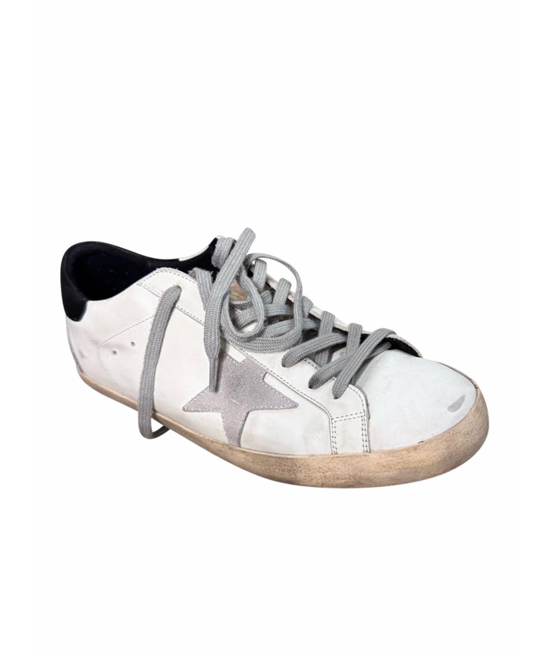 GOLDEN GOOSE DELUXE BRAND Бежевые кожаные низкие кроссовки / кеды, фото 1