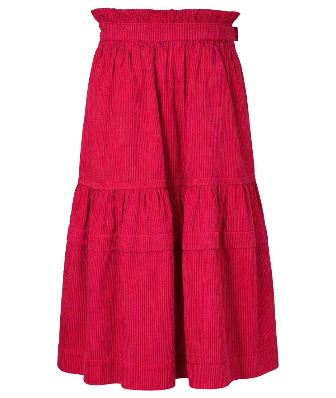 KENZO Бордовая хлопковая юбка миди, фото 1