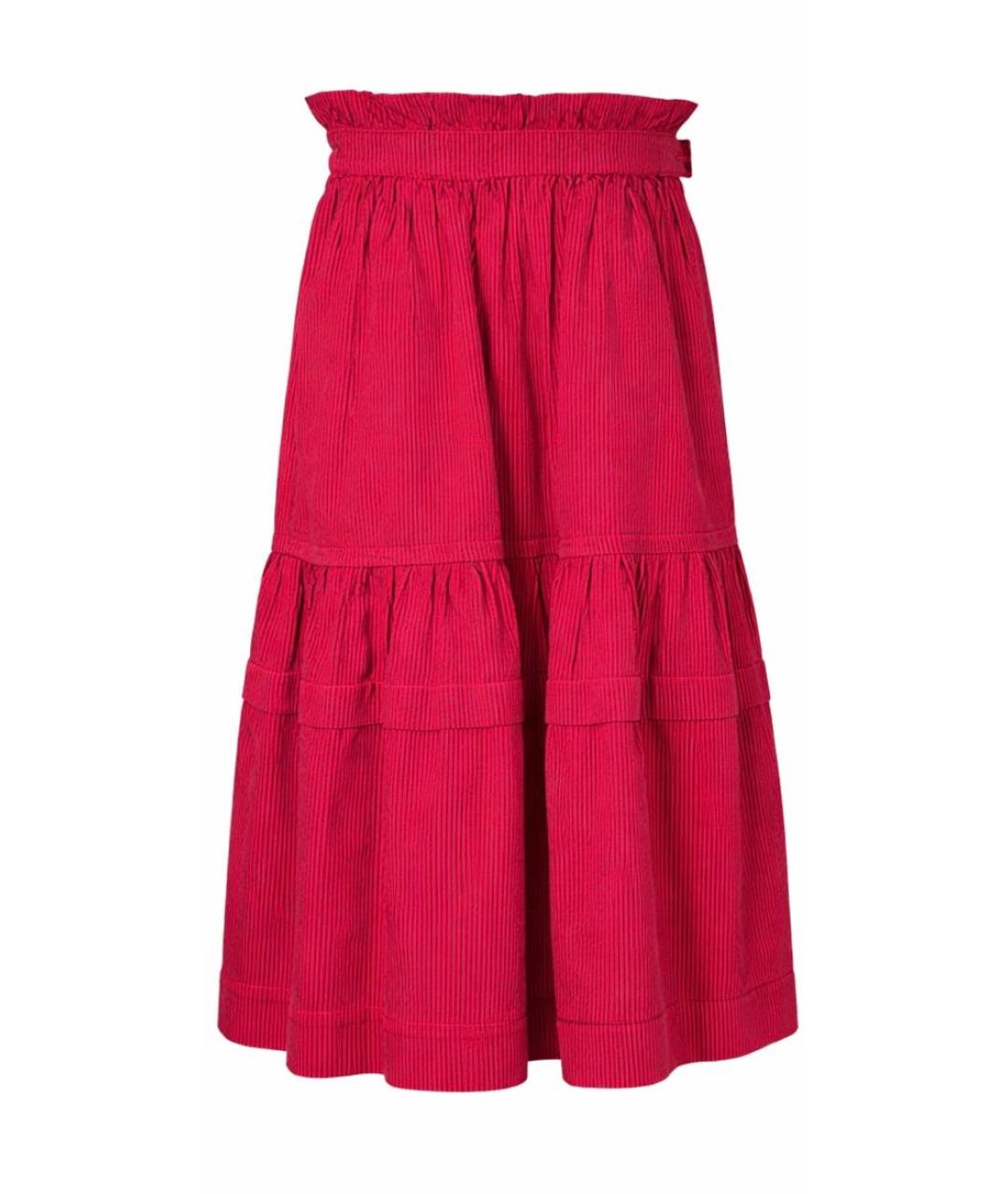 KENZO Бордовая хлопковая юбка миди, фото 5