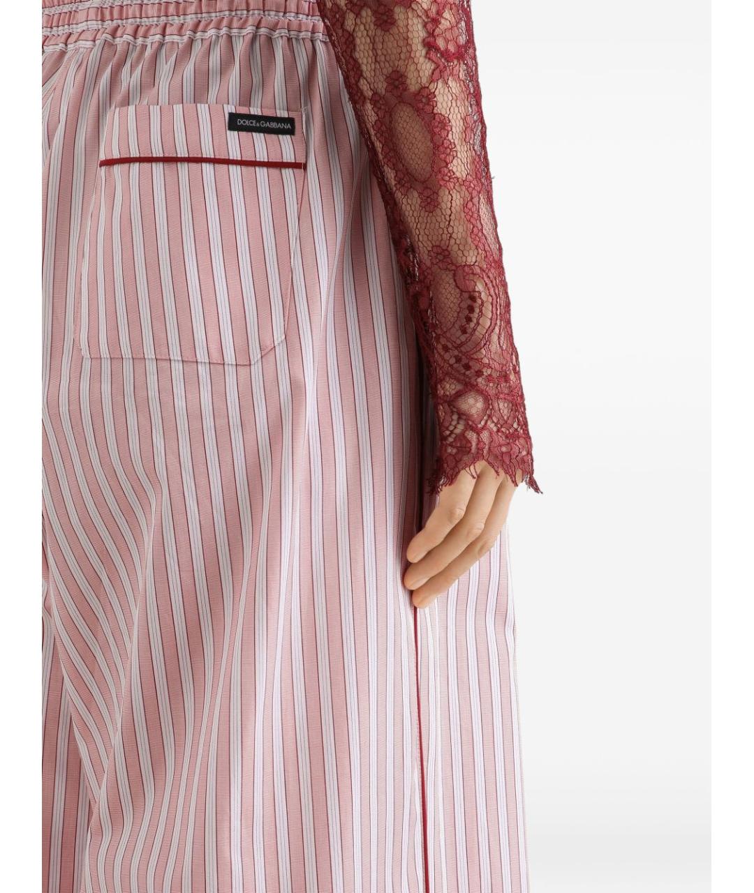 DOLCE&GABBANA Розовые хлопковые брюки широкие, фото 3